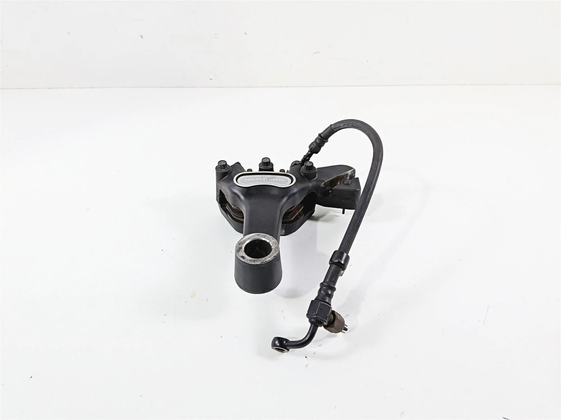 2007 Harley Dyna FXDB Street Bob Rear Brake Caliper + Line 44017-06 - Image 2