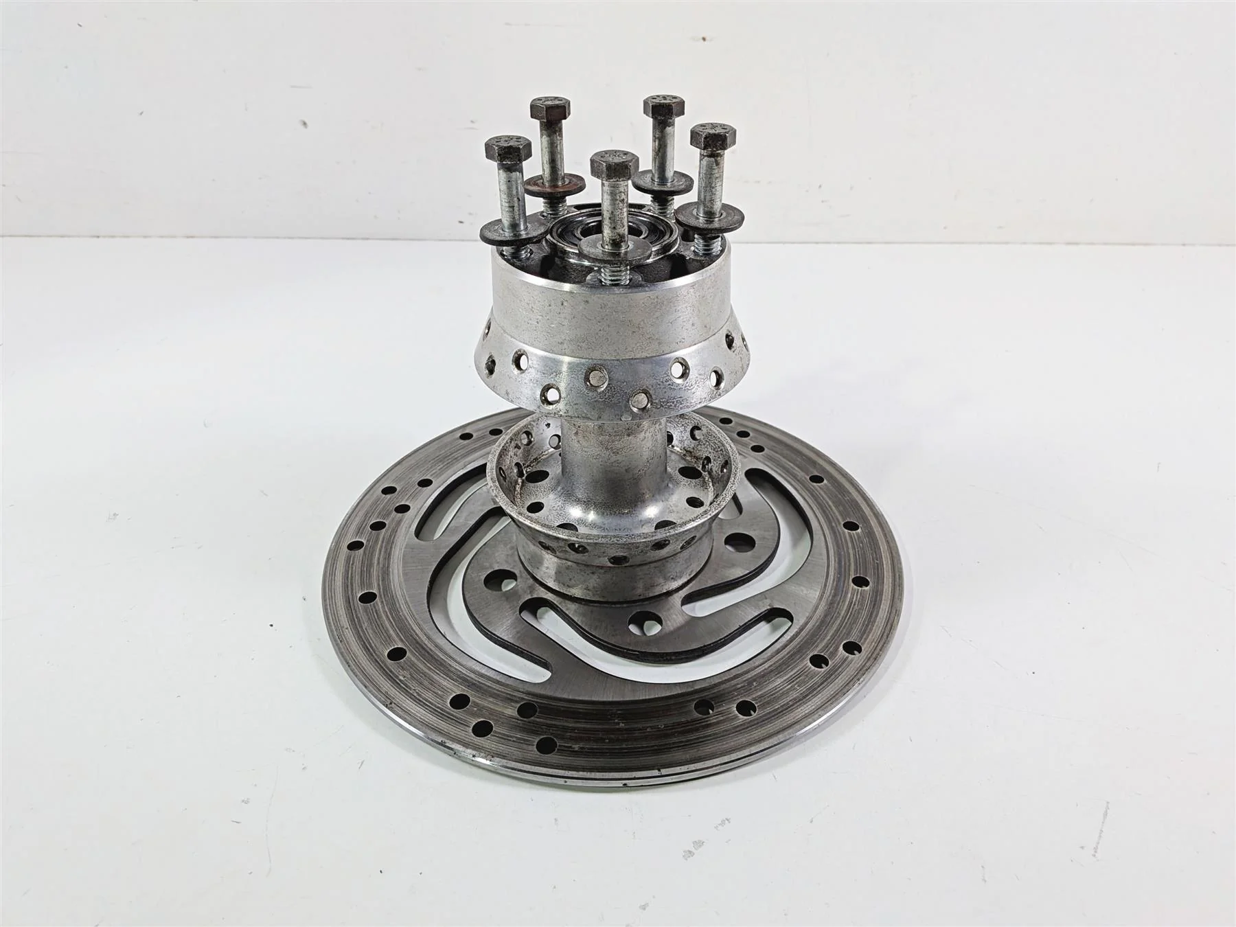 2007 Harley Dyna FXDB Street Bob Rear Wheel Hub Spoke 17" + Rotor 40979-06B - Image 12
