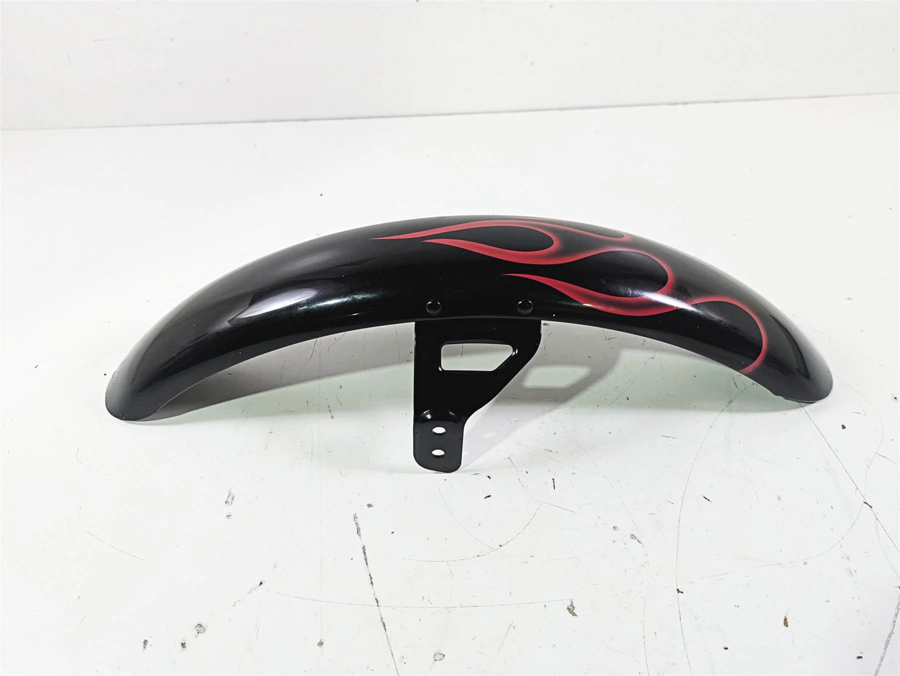 2007 Harley FXDWG Dyna Wide Glide Front Fender Red Flames 60141-06B - Image 3