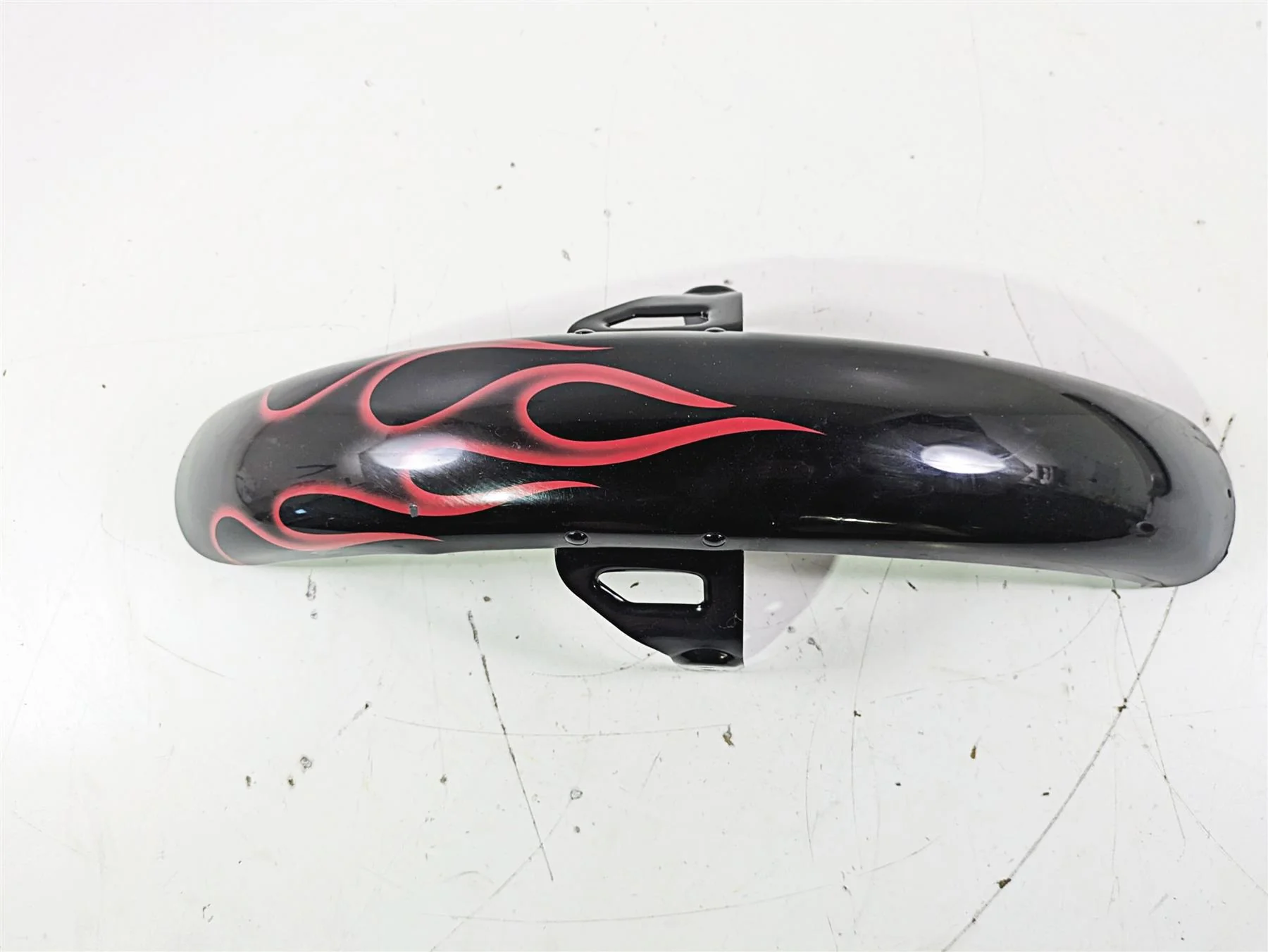2007 Harley FXDWG Dyna Wide Glide Front Fender Red Flames 60141-06B - Image 5