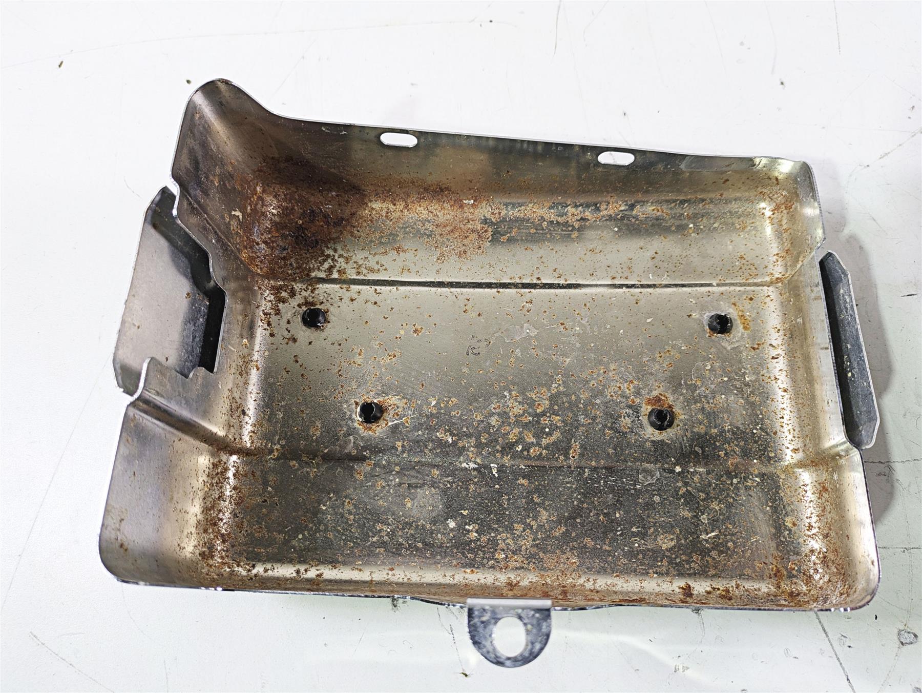 2007 Harley FXDWG Dyna Wide Glide Right Battery Tray & Chrome Cover 66375-06 - Image 10