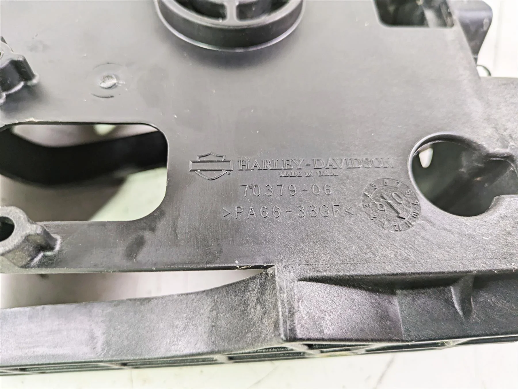 2007 Harley FXDWG Dyna Wide Glide Right Battery Tray & Chrome Cover 66375-06 - Image 9