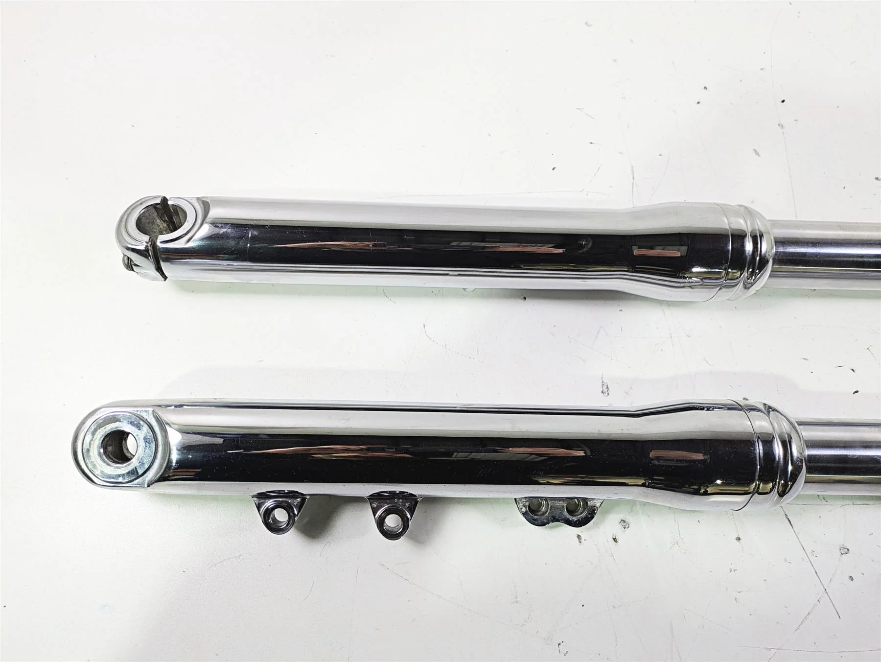 2007 Harley FXDWG Dyna Wide Glide Straight Chrome Front Fork Leg Set 47288-06A - Image 10