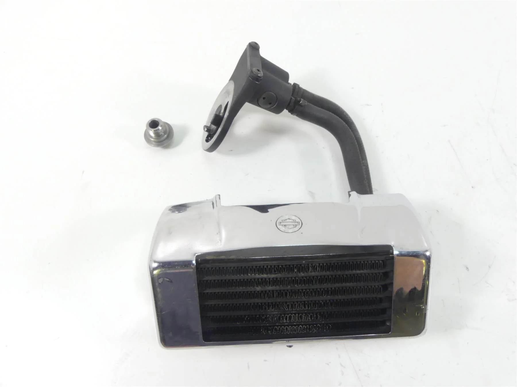 2007 Harley Touring FLHR SE CVO Road King Oil Cooler Radiator + Adapter 63068-07
