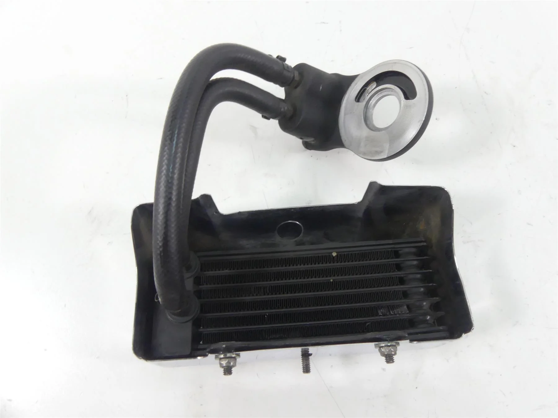 2007 Harley Touring FLHR SE CVO Road King Oil Cooler Radiator + Adapter 63068-07 - Image 4
