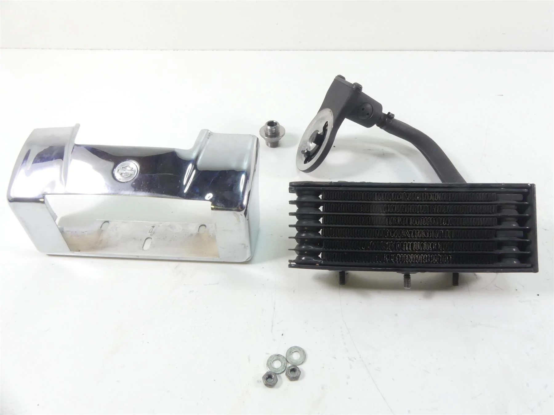 2007 Harley Touring FLHR SE CVO Road King Oil Cooler Radiator + Adapter 63068-07 - Image 5