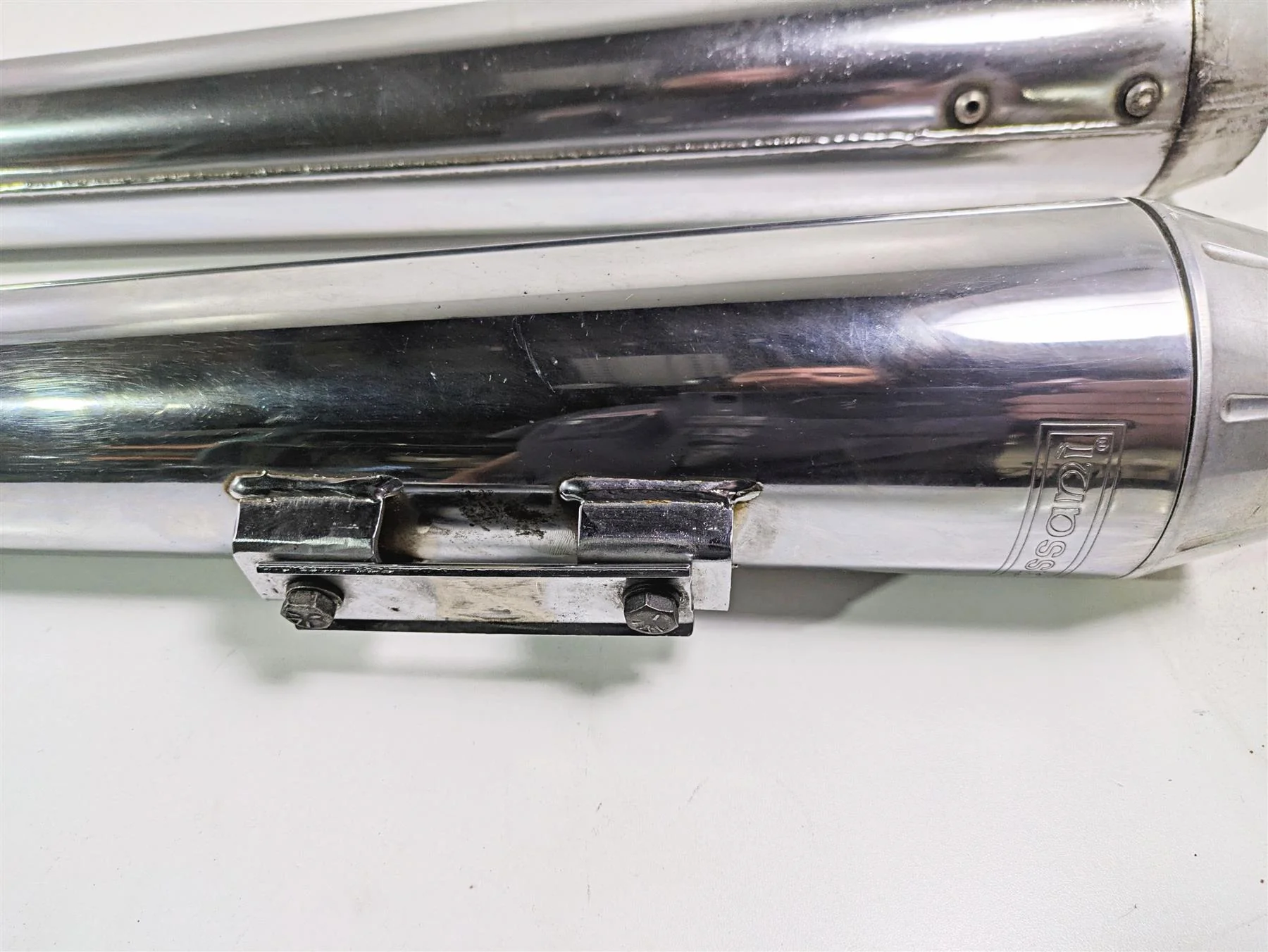 2007 Harley Touring FLHRSE CVO Road King Bassani True Duals Header & Slip On Muffler Exhaust Set 11215A - Image 10
