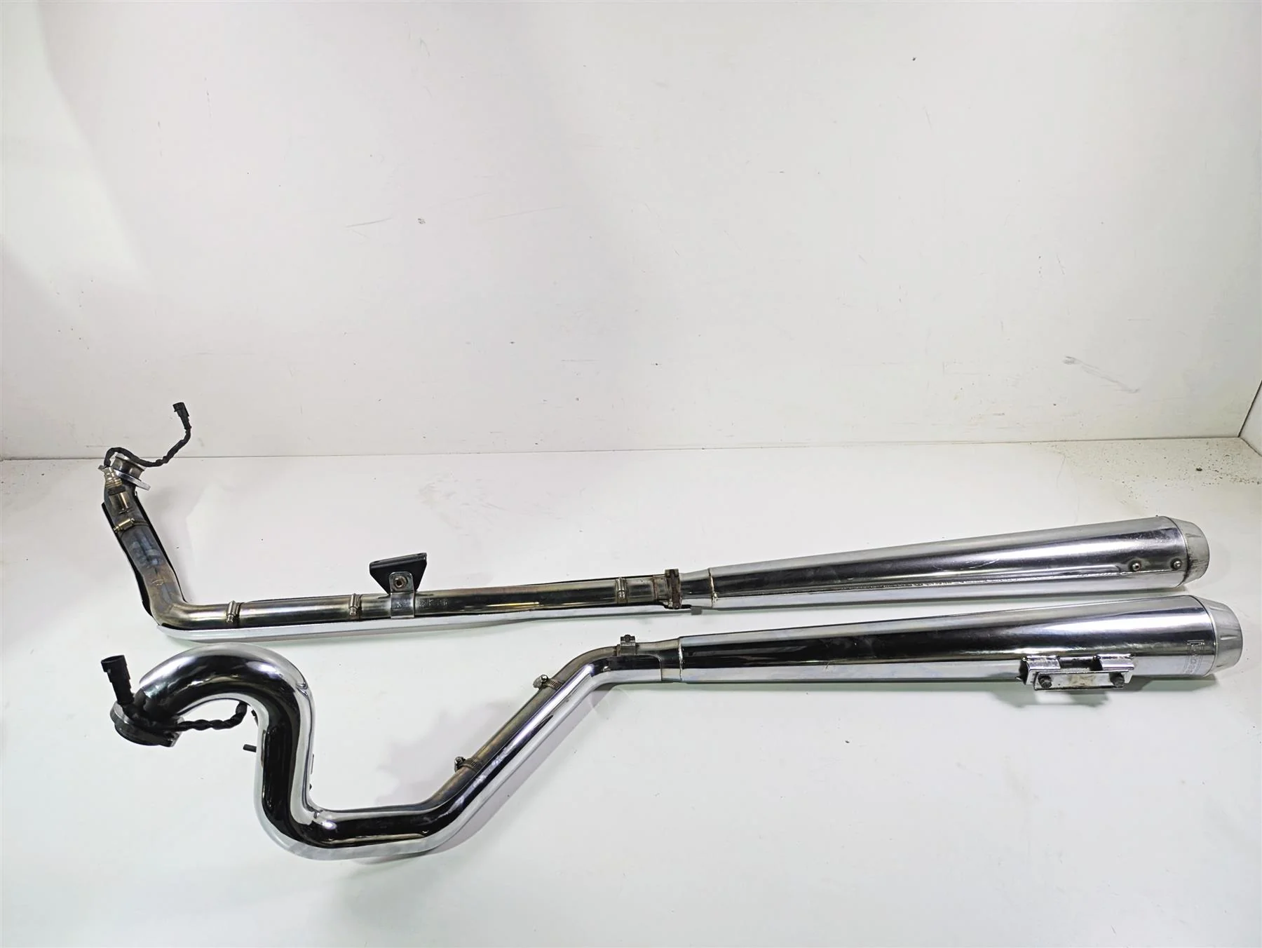 2007 Harley Touring FLHRSE CVO Road King Bassani True Duals Header & Slip On Muffler Exhaust Set 11215A - Image 7