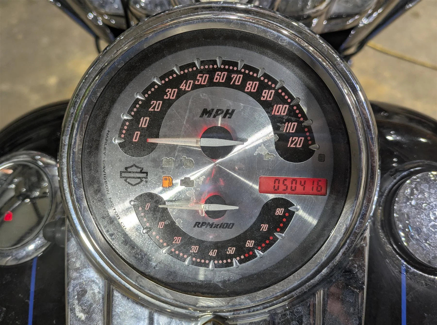 2007 Harley Touring FLHRSE CVO Road King Speedo Gauge Instrument 50k 74718-07 - Image 2