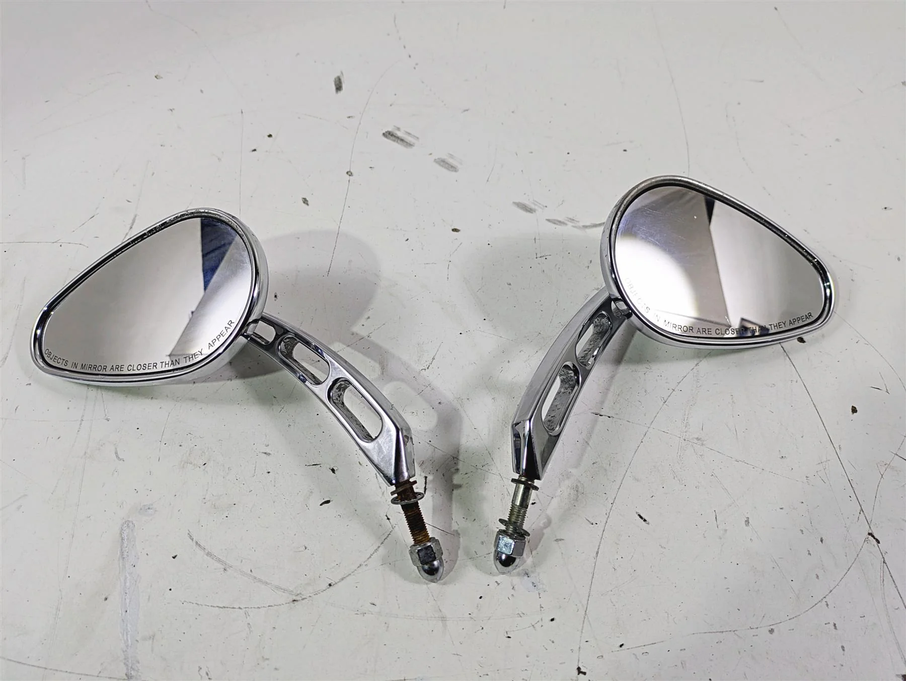 2007 Harley Touring FLHTCU SE CVO E-Glide Chrome Mirror Set - Pits 91951-07 - Image 2