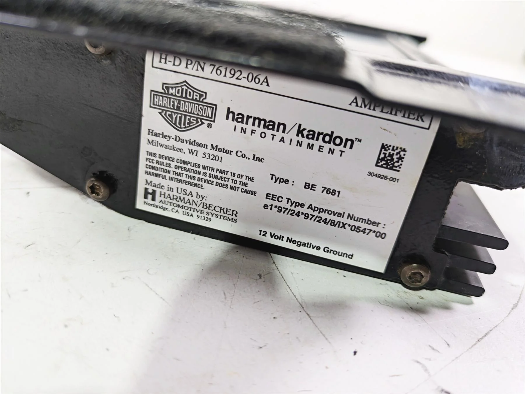2007 Harley Touring FLHTCU SE CVO E-Glide Harman Kardon Amplifier Amp 76192-06A - Image 8
