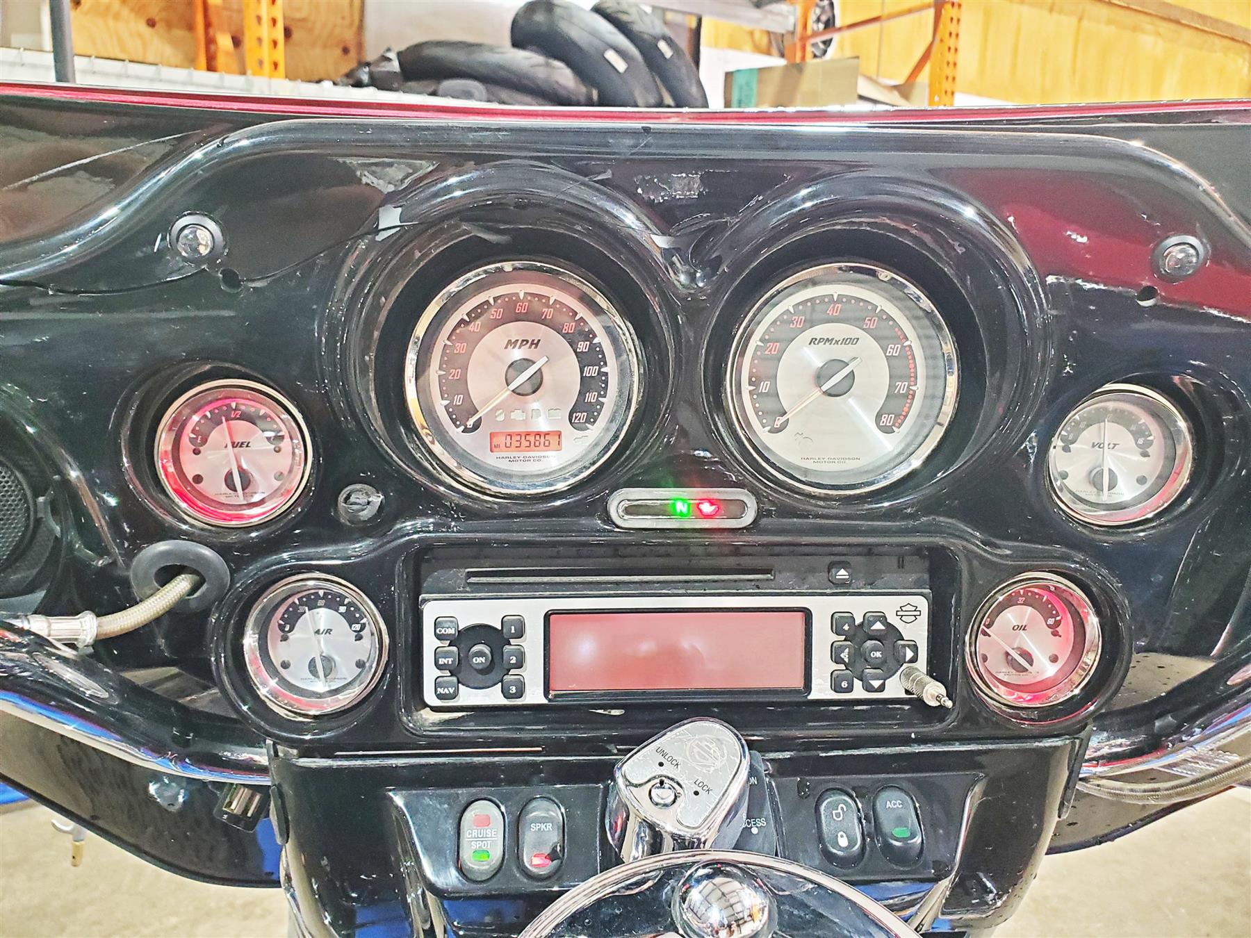 2007 Harley Touring FLHTCU SE CVO E-Glide Speedo Tacho Gauge Set 35K 67516-04B - Image 2