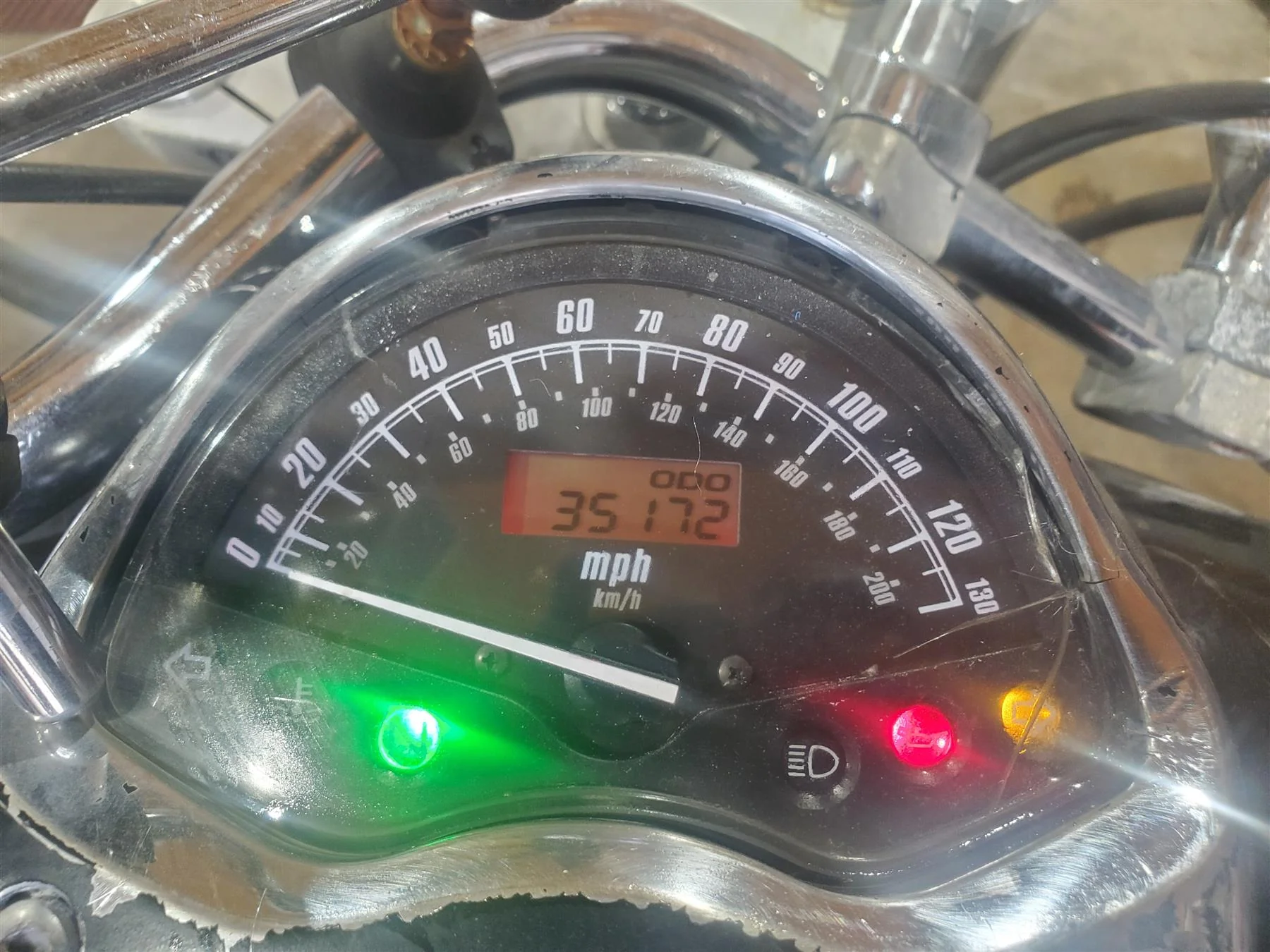 2007 Honda VTX1300 Classic Speedometer Gauges 35k - Read 37200-MEA-911 - Image 2