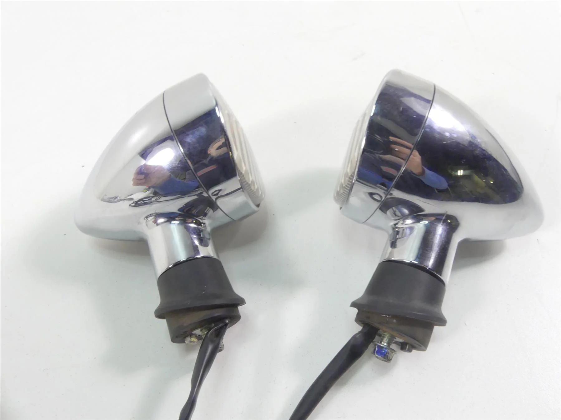 2007 Honda VTX1800 T1 Rear Chrome Blinker Turn Signal Lights Set 33400-MCV-R11 - Image 4