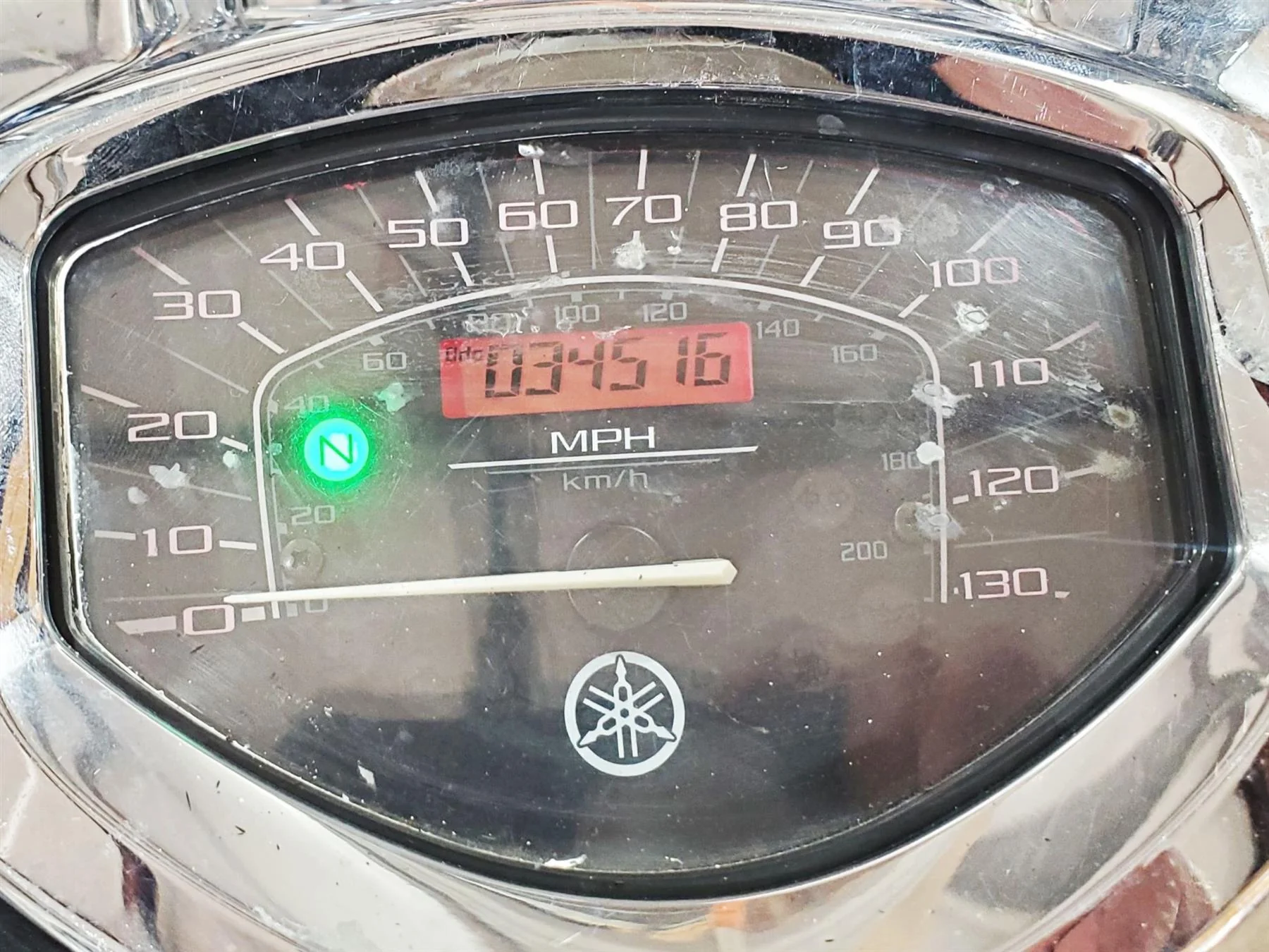 2007 Yamaha XVS1300 V-Star Tour Speedometer Gauge Instrument 34k 3D8-83500-02-00 - Image 2