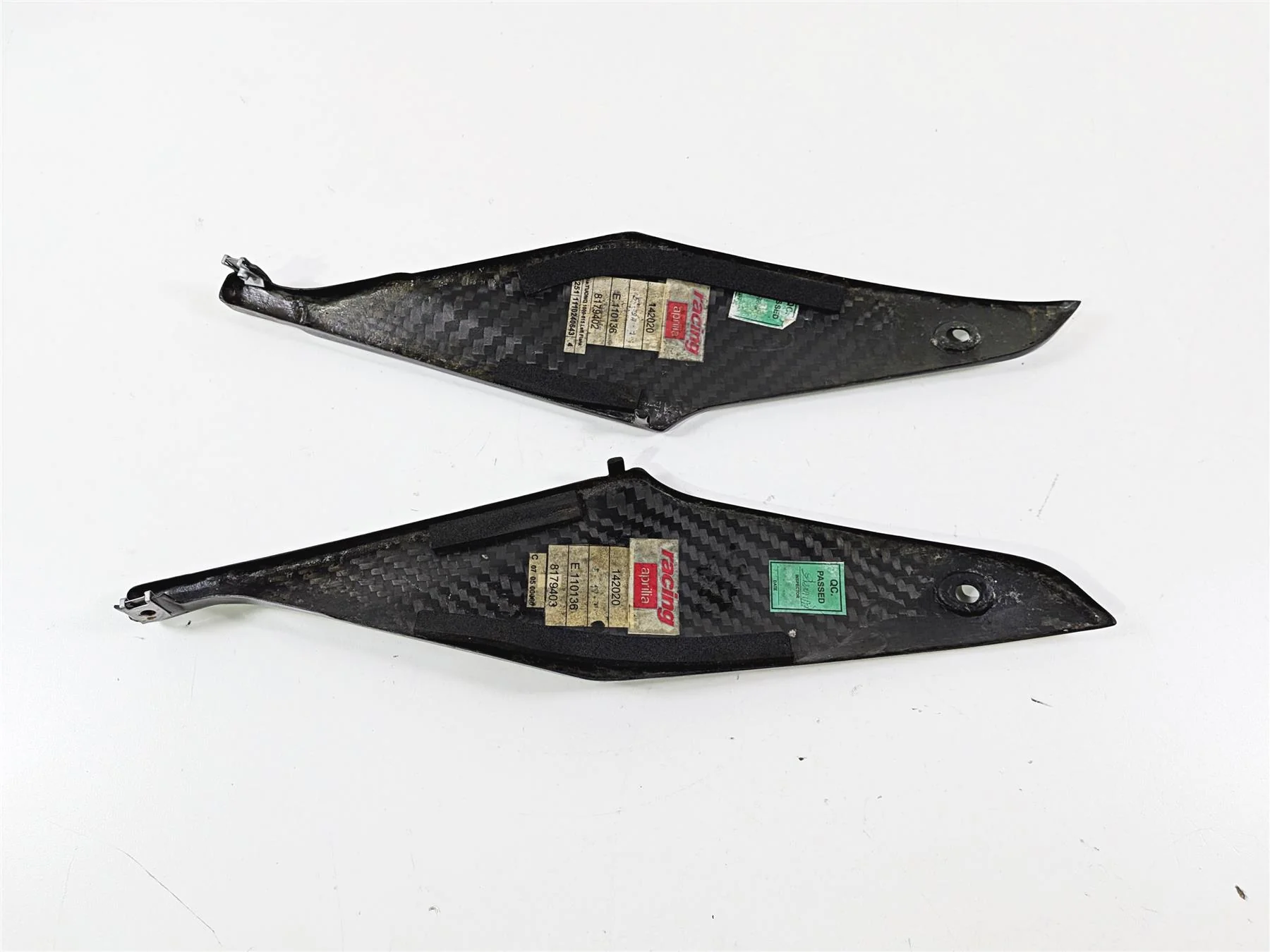 2008 Aprilia RSVR 1000 Factory Carbon Under Seat Side Cover Set 8179402 - Image 6