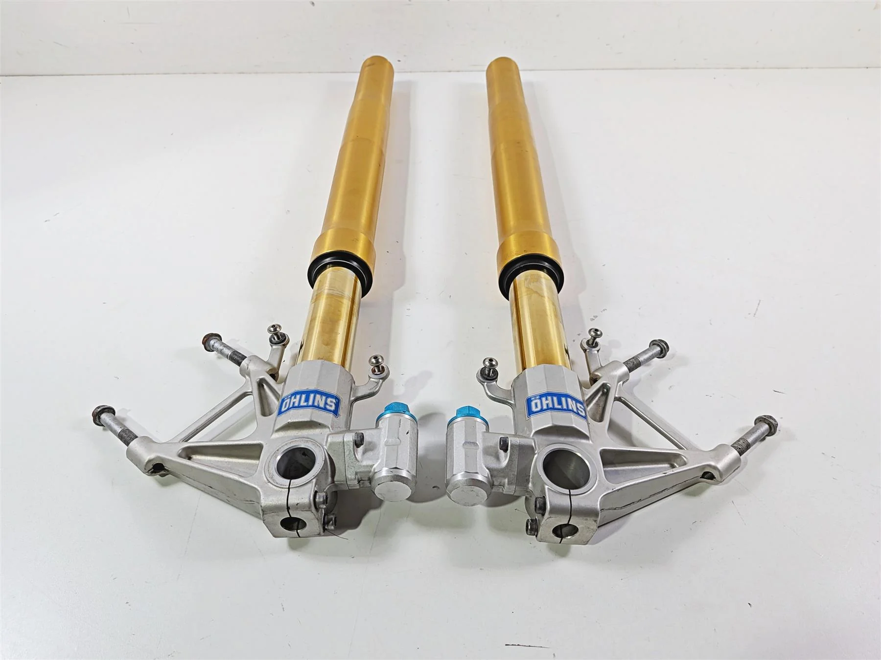 2008 Aprilia RSVR 1000 Factory Ohlins Front Fork Leg Set AP8163062 AP8163063 - Image 3
