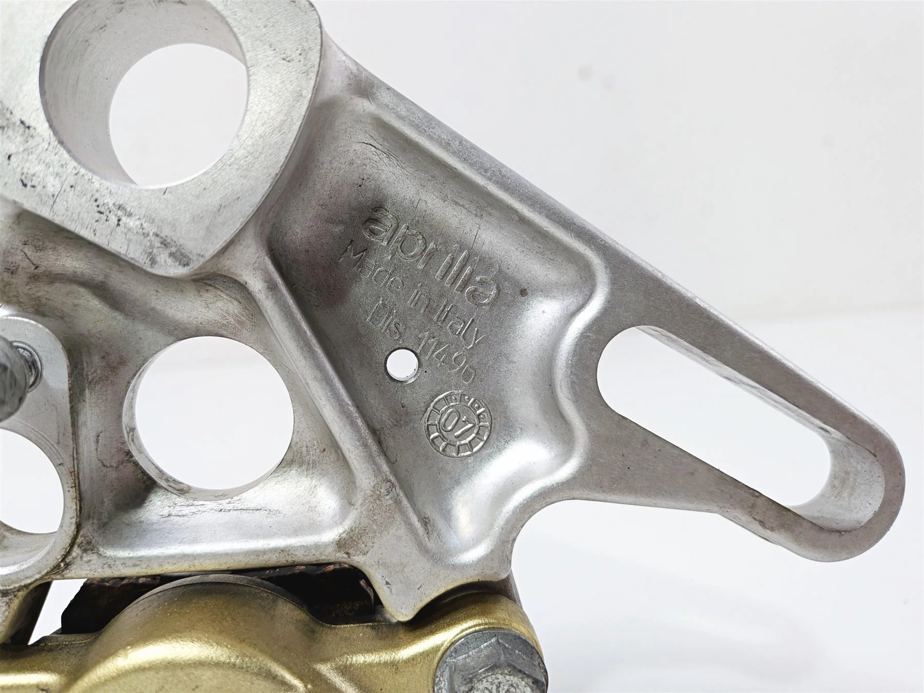 2008 Aprilia RSVR 1000 Factory Rear Brembo Brake Caliper Gold AP8113897 - Image 8