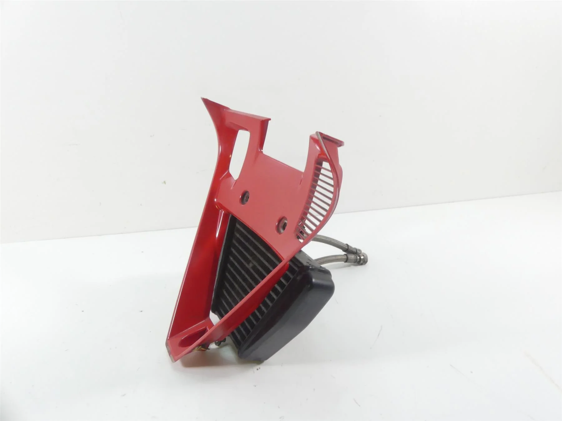 2008 Ducati 1098 S Oil Cooler Radiator + Lines Hoses & Cover 54840781A 43220 - Image 7