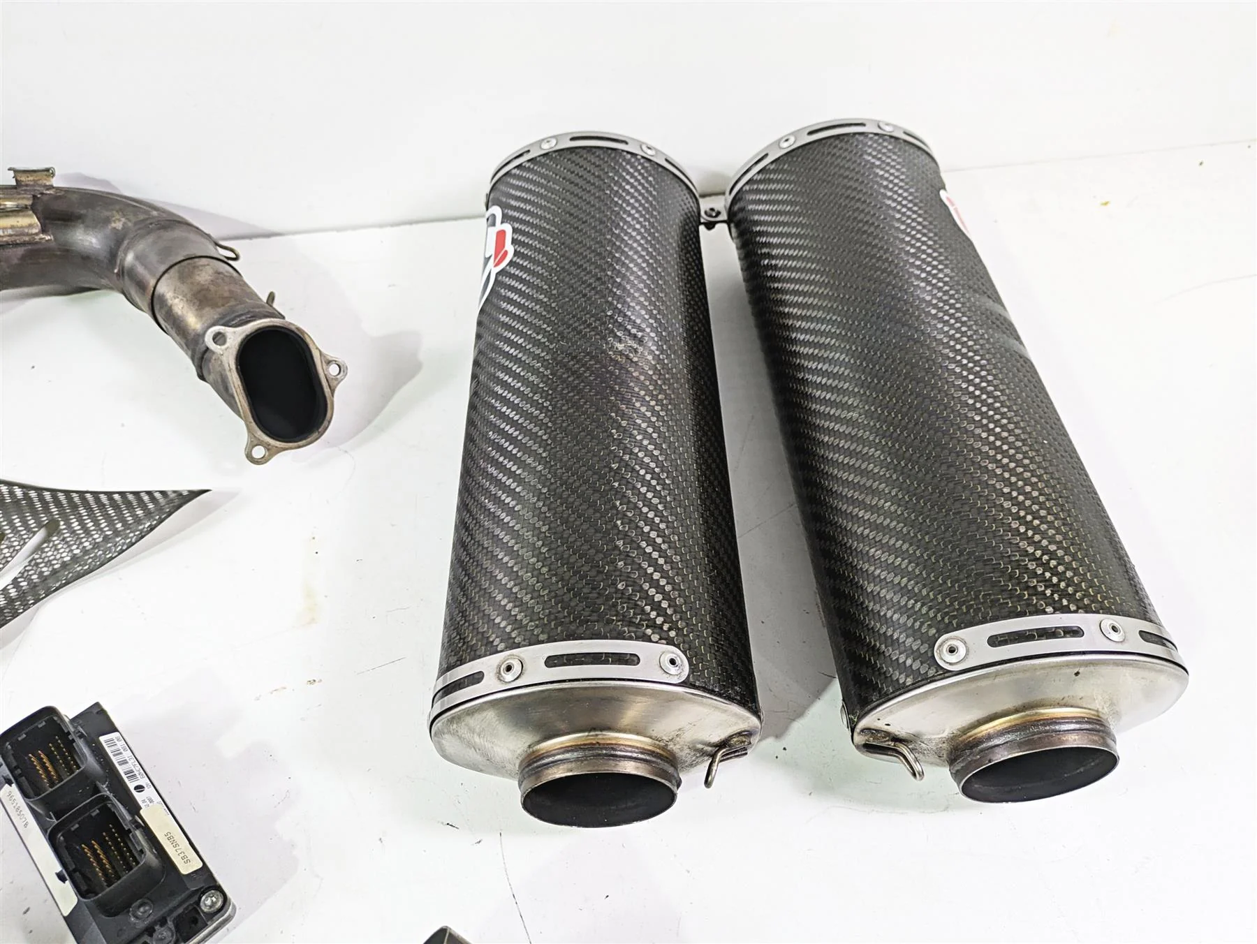 2008 Ducati SBK 1098 S Termignoni Full Exhaust Muffler Header Cdi Set 96117807B - Image 2