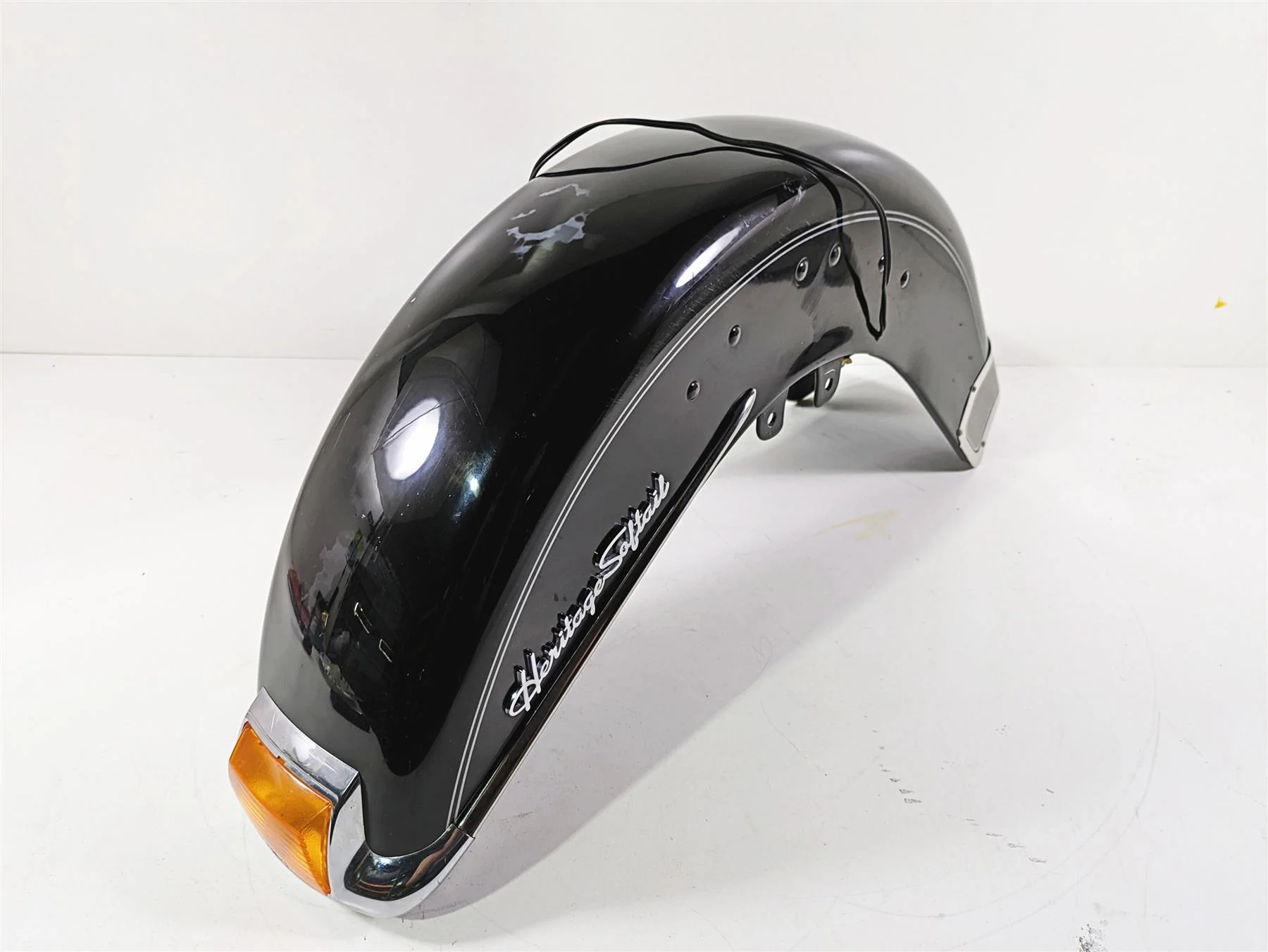 2008 Harley FLSTC Softail Heritage Front Fender Vivid Blavck - Read 59129-03 - Image 12