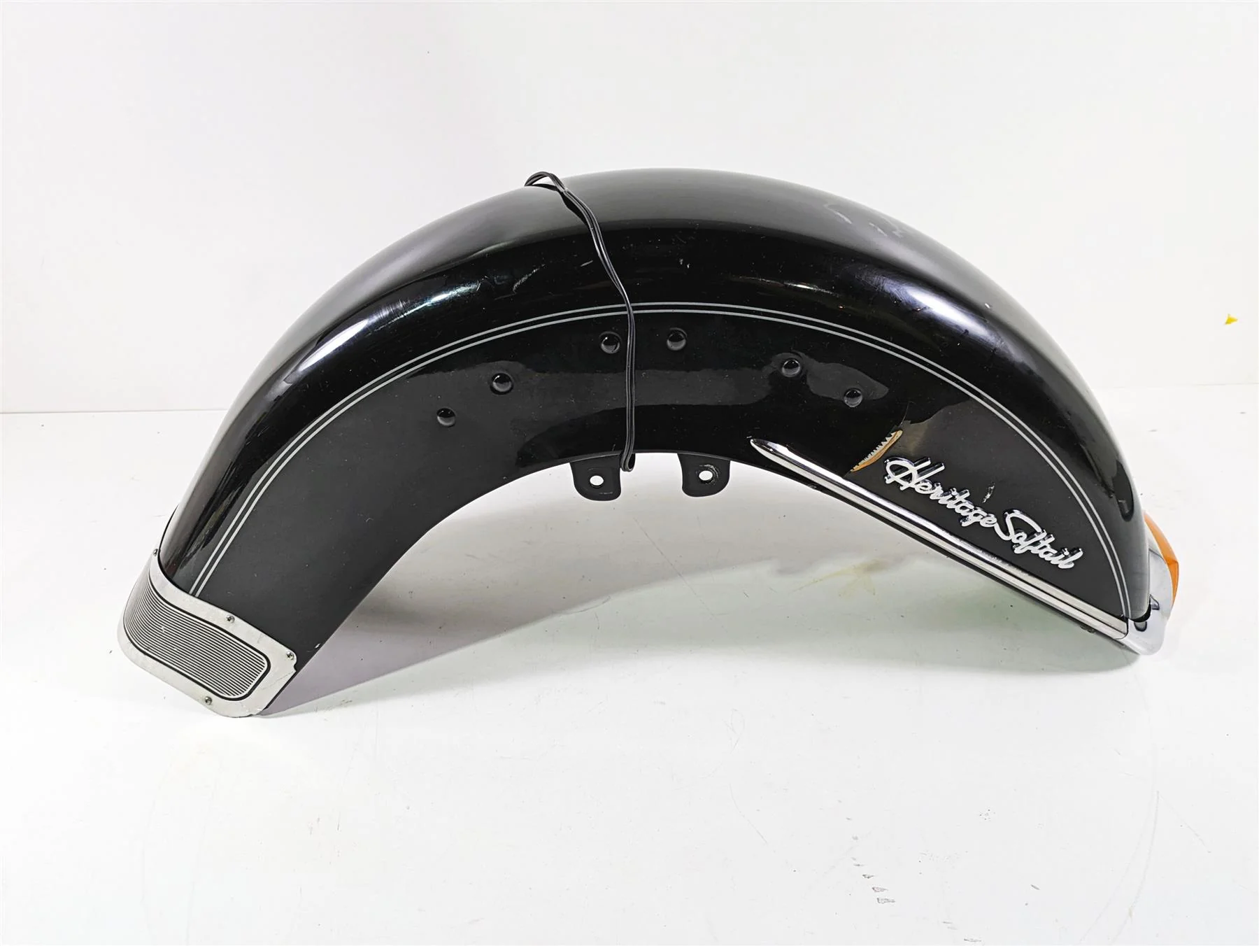 2008 Harley FLSTC Softail Heritage Front Fender Vivid Blavck - Read 59129-03 - Image 3