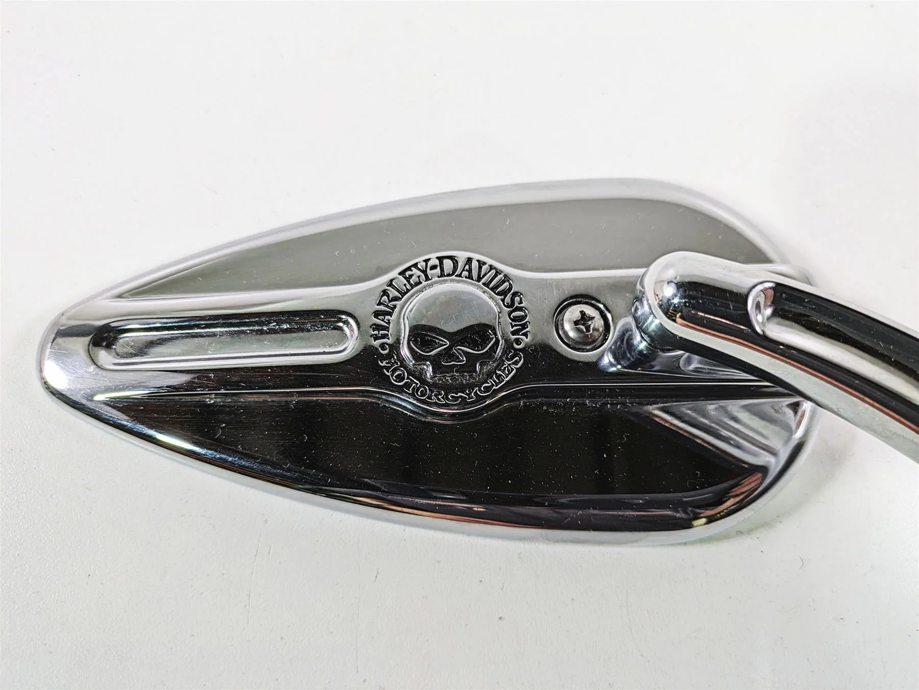 2008 Harley FLSTC Softail Heritage Right Rear View Skull Mirror 56000395 - Image 10