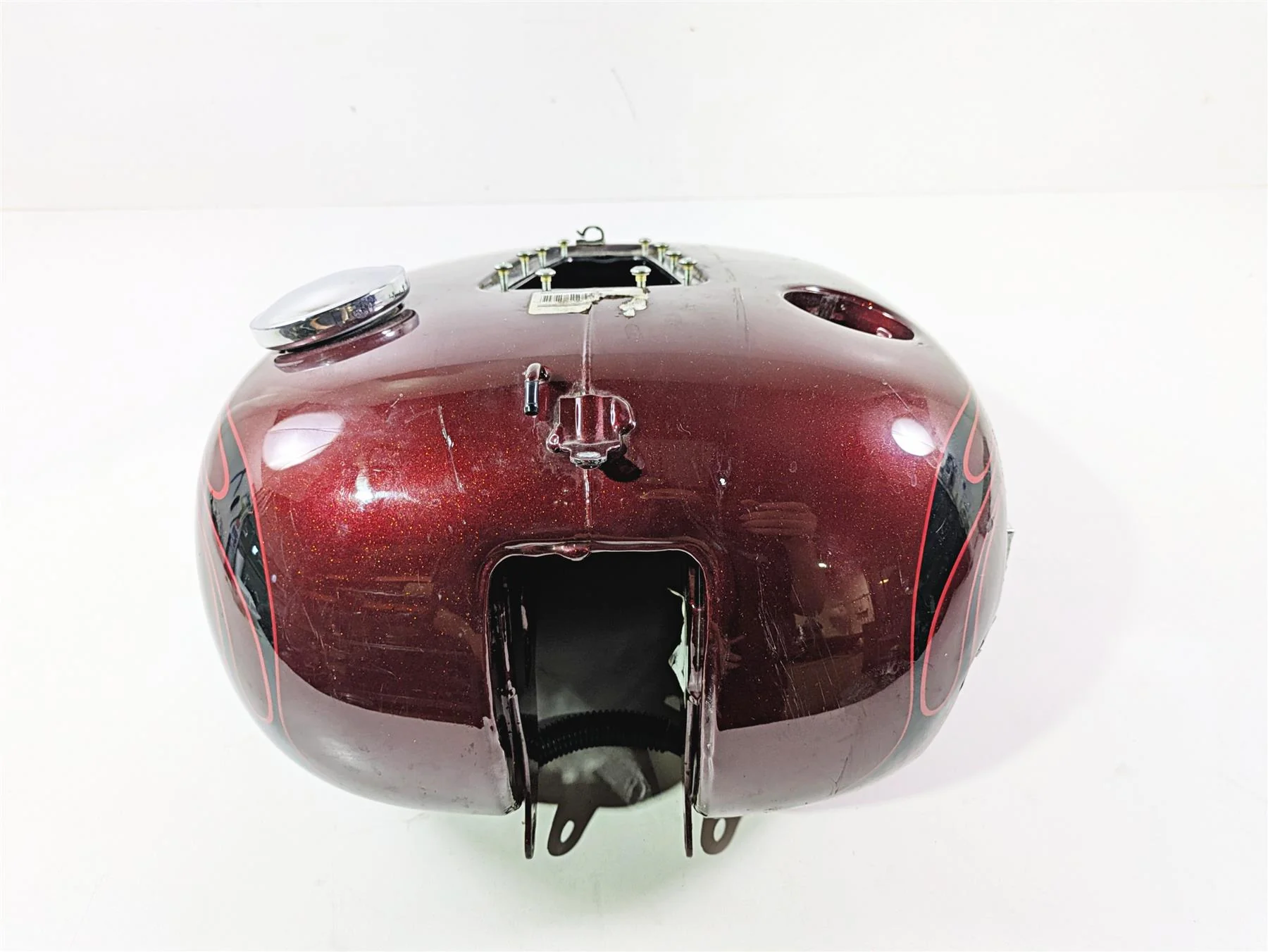 2008 Harley FXCWC Softail Rocker Fuel Gas Petrol Tank Crimson Red -Dent 62105-08 - Image 3