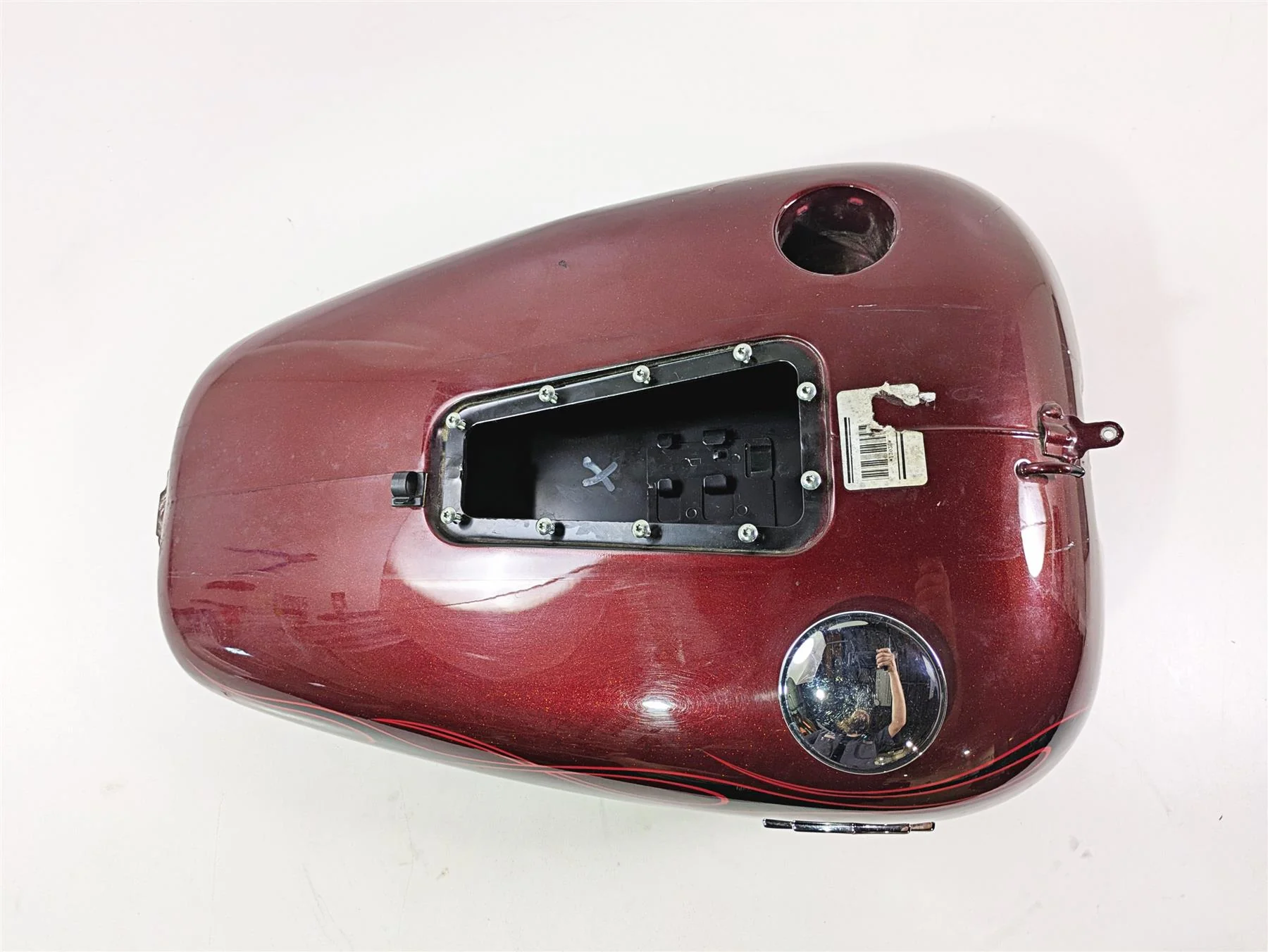 2008 Harley FXCWC Softail Rocker Fuel Gas Petrol Tank Crimson Red -Dent 62105-08 - Image 5
