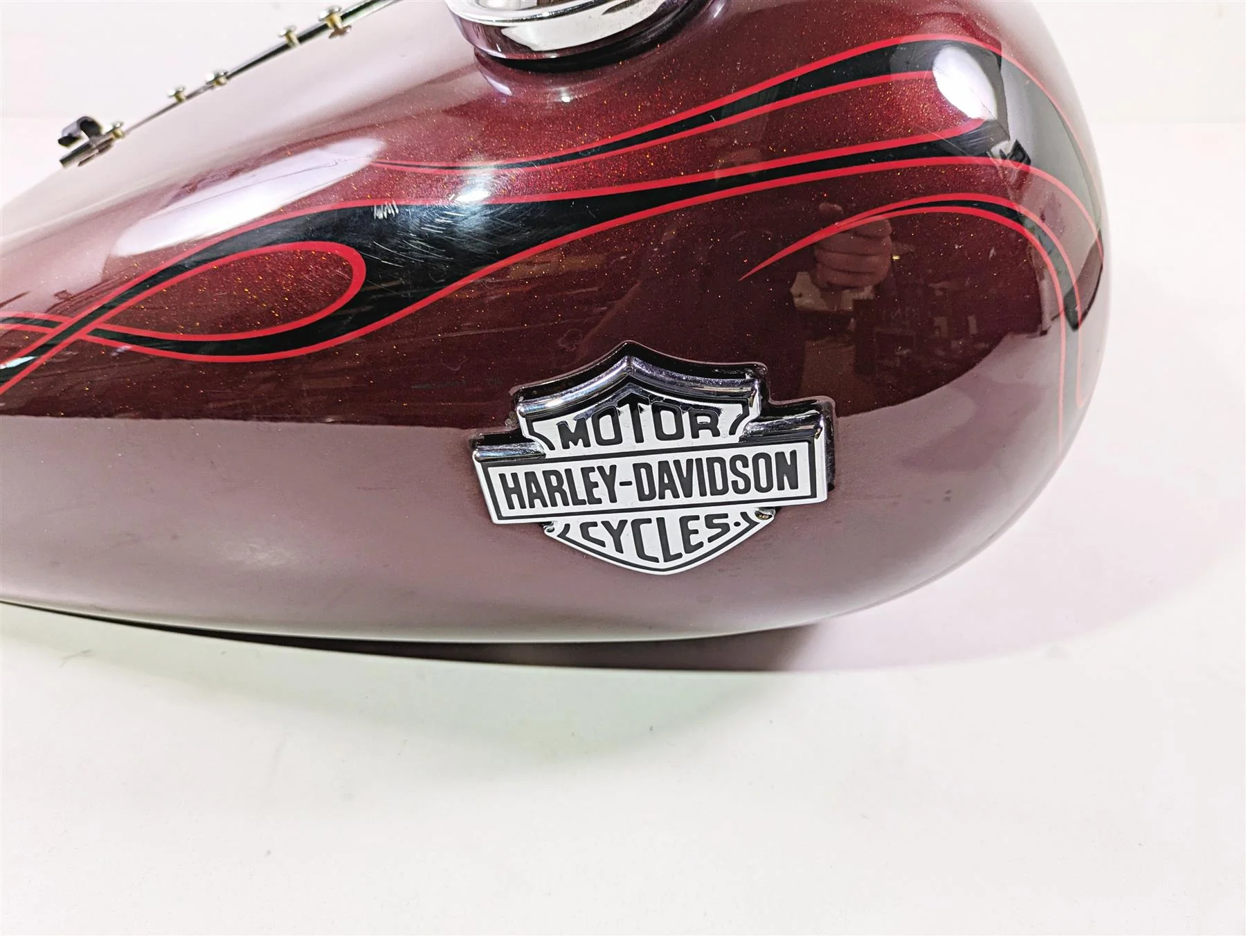 2008 Harley FXCWC Softail Rocker Fuel Gas Petrol Tank Crimson Red -Dent 62105-08 - Image 8