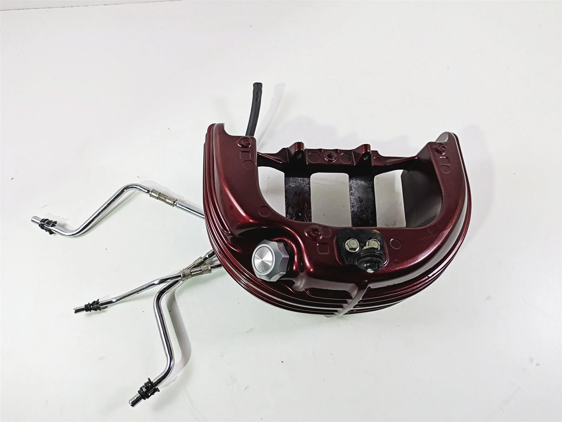 2008 Harley FXCWC Softail Rocker Oil Tank Reservoir Deep Red Pearl 62547-08 - Image 4