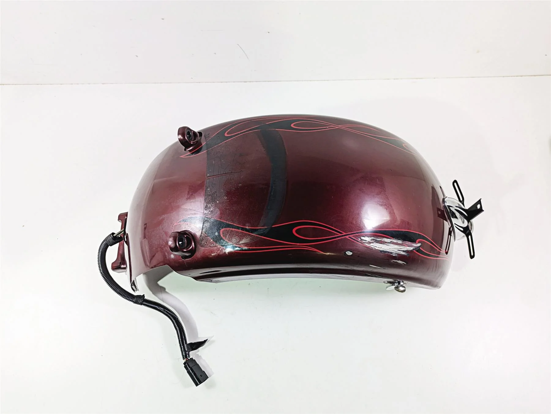 2008 Harley FXCWC Softail Rocker Rear Fender Crimson Red - Read 60132-08 - Image 5