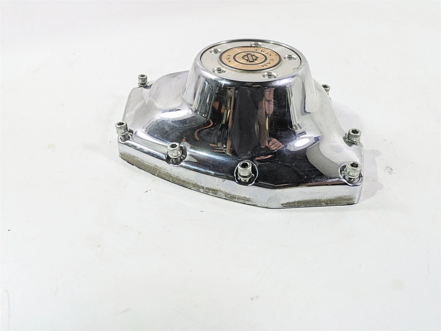 2008 Harley FXDL Dyna Low Rider 105TH Cam Shaft Side Chrome Cover 25362-01A - Image 5