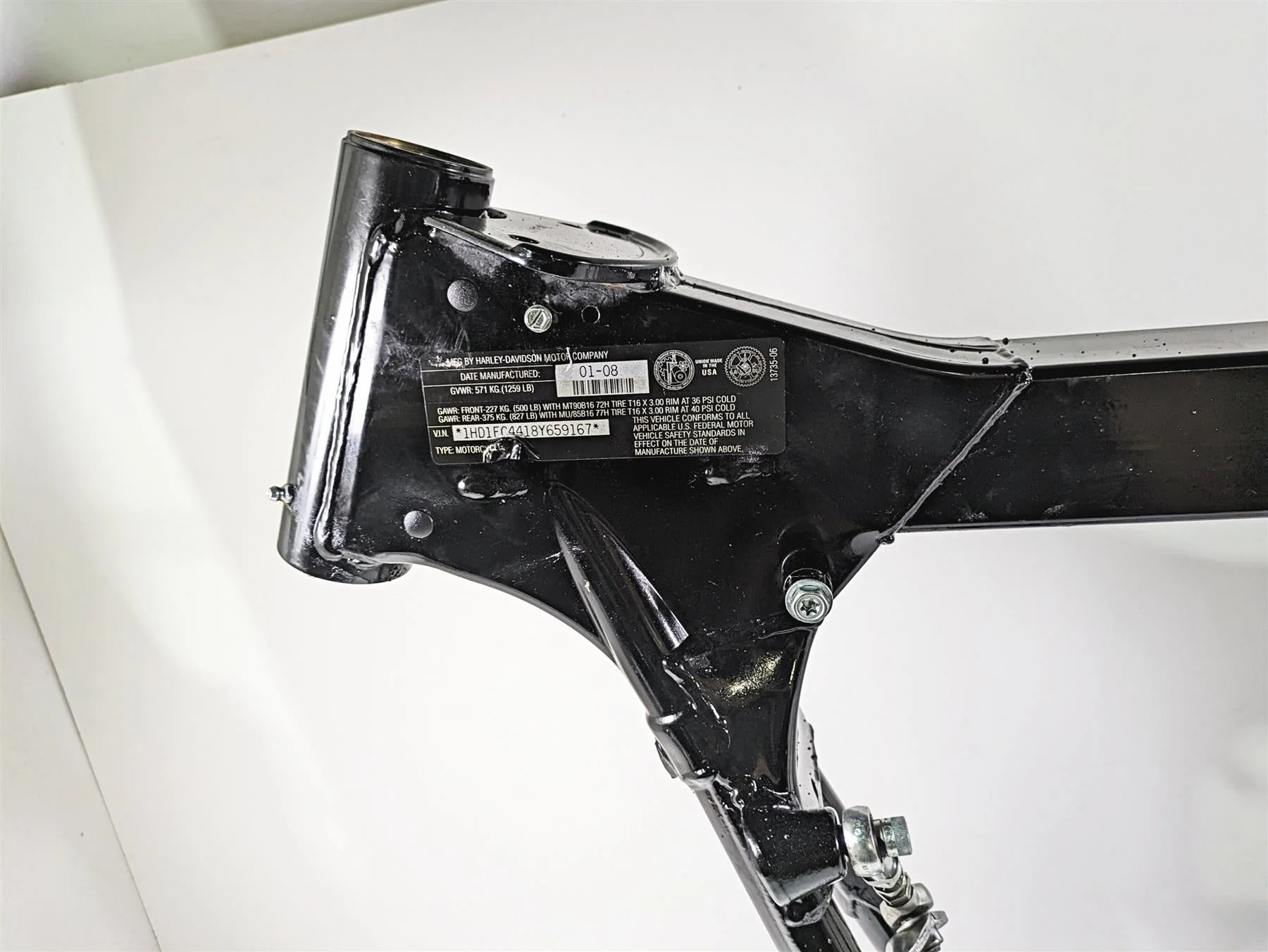 2008 Harley Touring FLHTCU E-Glide 105TH Straight Main Frame Chassis With Clean North Dakota Title47900-08BHP - Image 9