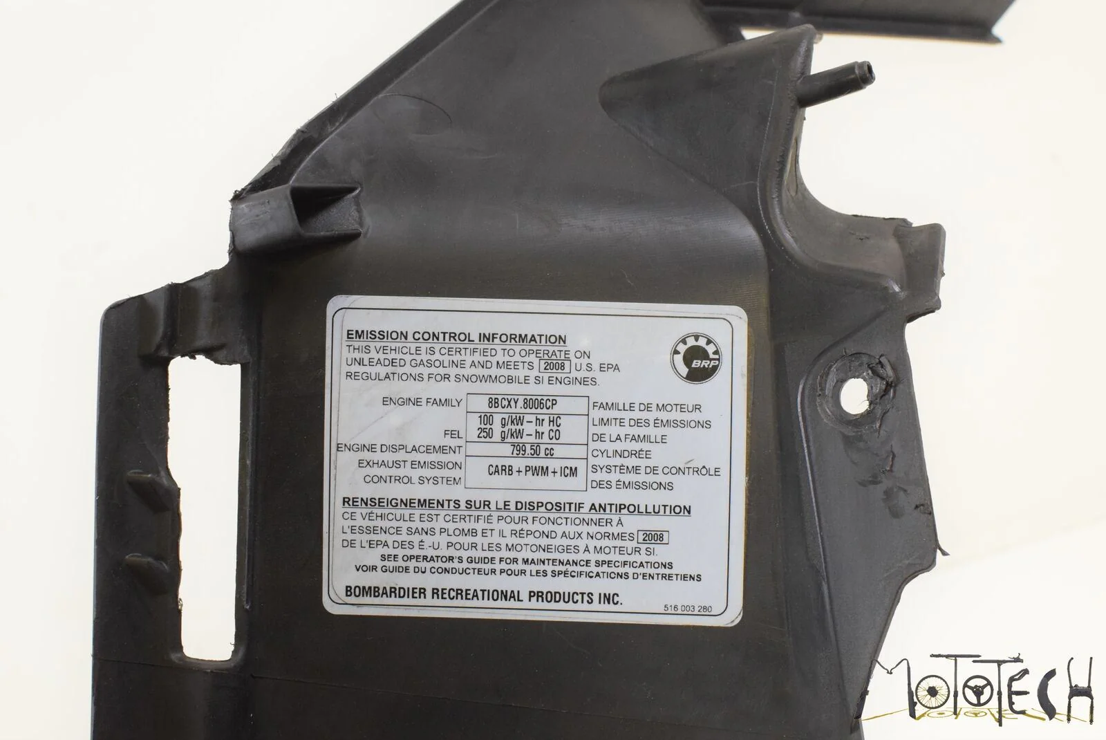 2008 SKI-DOO SUMMIT 800R 800 PTEK Left Foot Guard Fairing Cover Panel 502006832 - Image 5