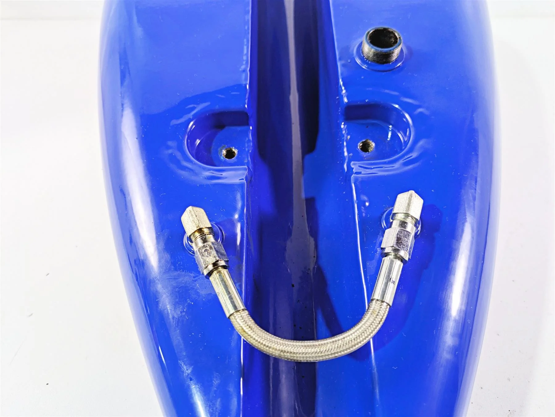 2008 Ultima Motorcycles Fat Bastard Blue Fuel Gas Petrol Tank & Petcock - Image 10