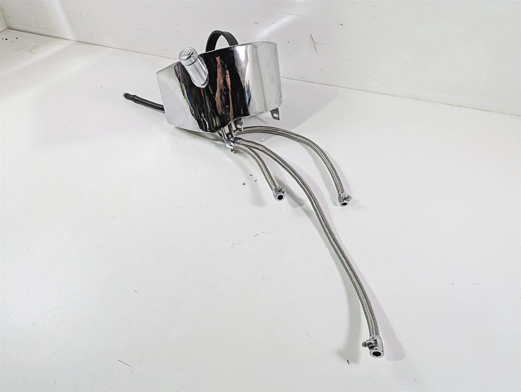2008 Ultima Motorcycles Fat Bastard Chrome Oil Tank Reservoir & Lines - Image 12