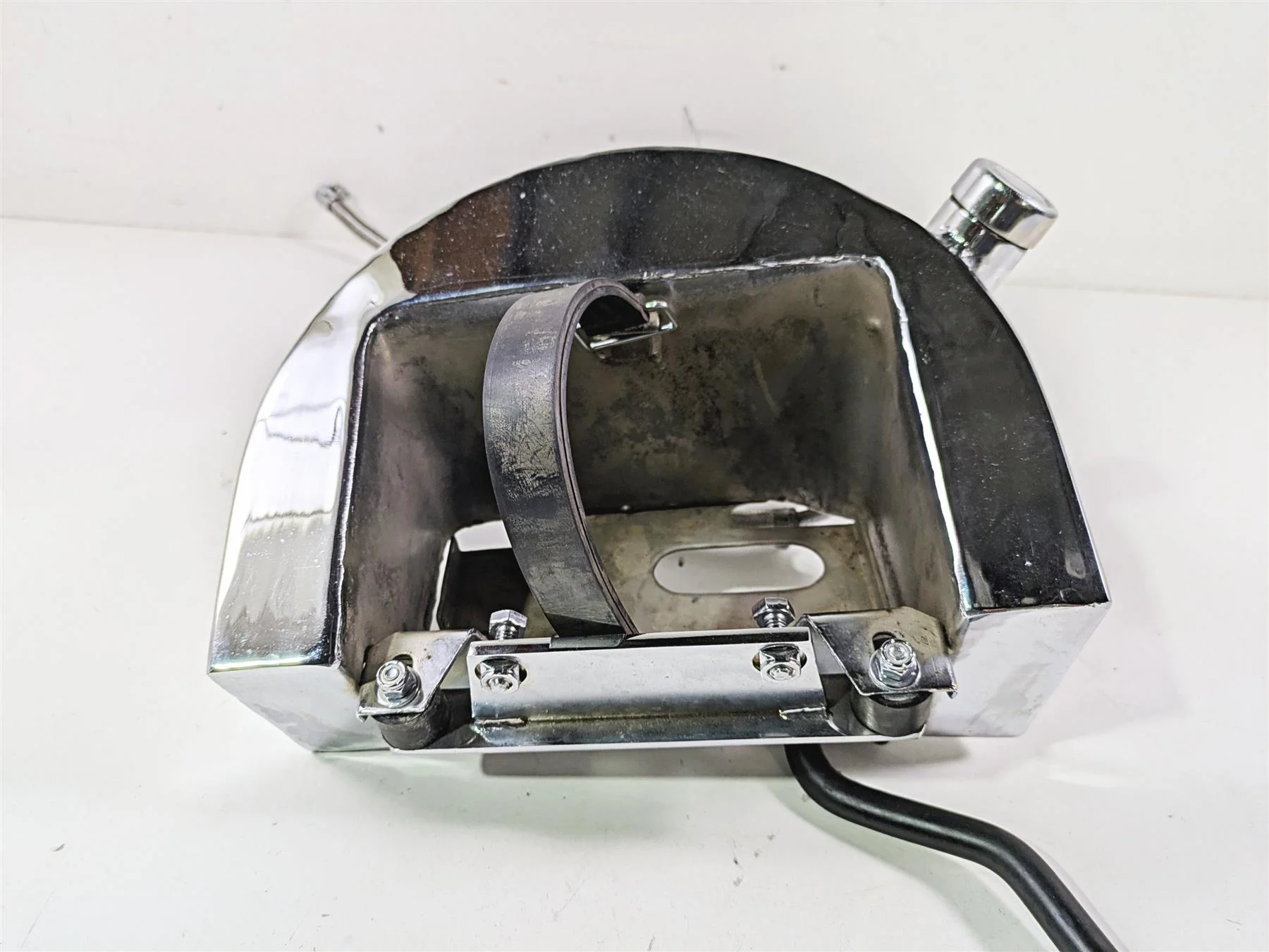 2008 Ultima Motorcycles Fat Bastard Chrome Oil Tank Reservoir & Lines - Image 5
