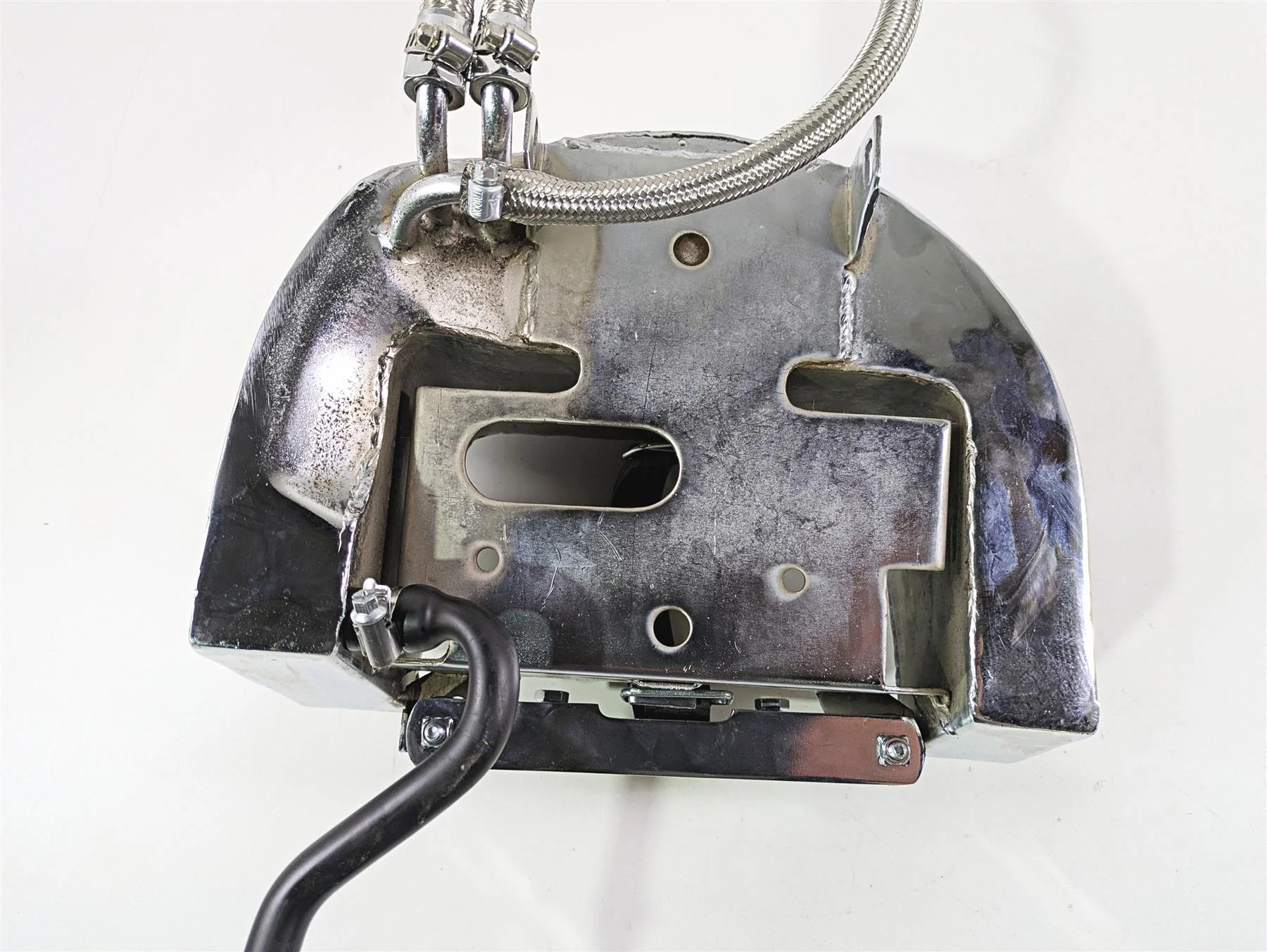 2008 Ultima Motorcycles Fat Bastard Chrome Oil Tank Reservoir & Lines - Image 6