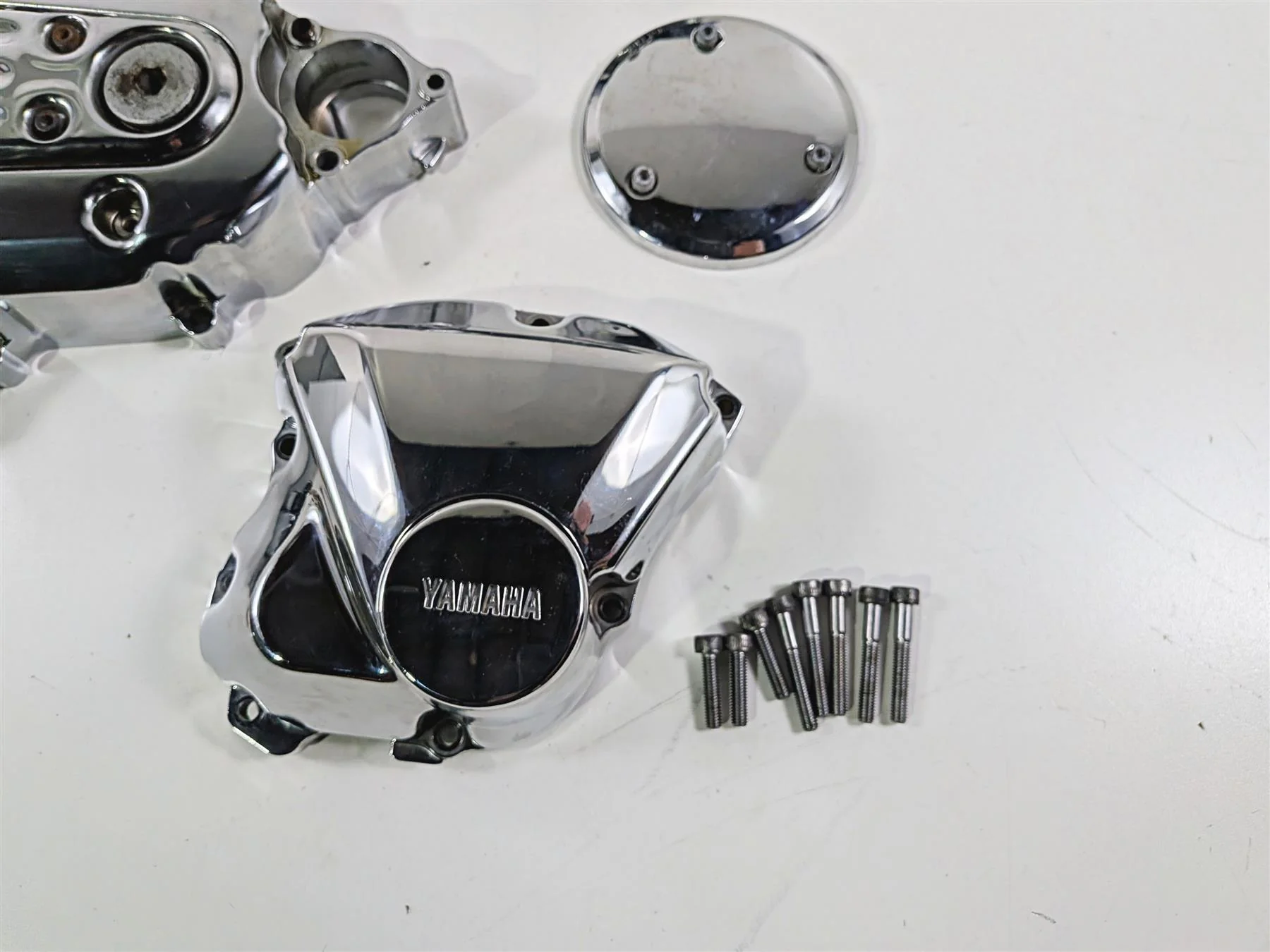 2008 Yamaha XV1900 Roadliner S Chrome Engine Motor Cover Set 1D7-15411-00 - Image 2