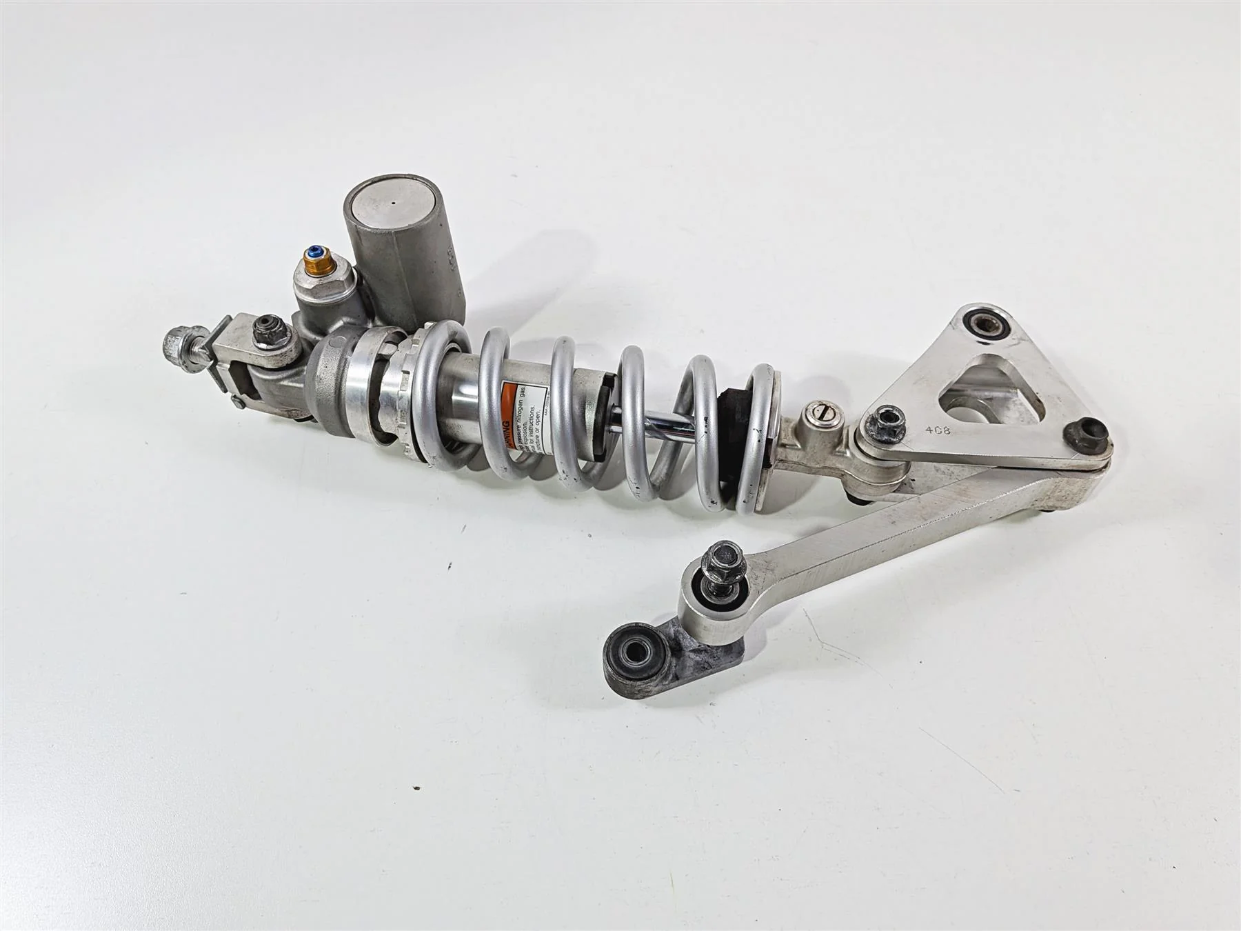 2008 Yamaha YZF R1 RN19 Rear Shock Damper & Linkage Silver 4C8-22210 - Image 2