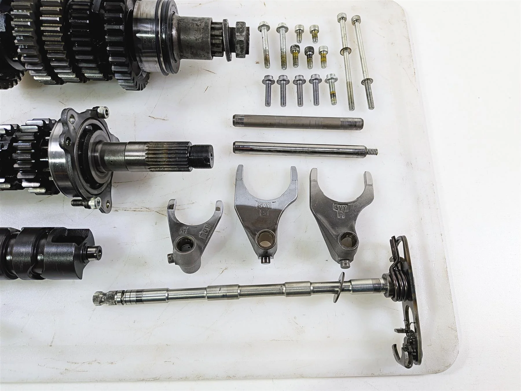 2008 Yamaha YZF R1 RN19 Transmission Gear Pack & Shift Fork 4C8-17411-00-00 - Image 3