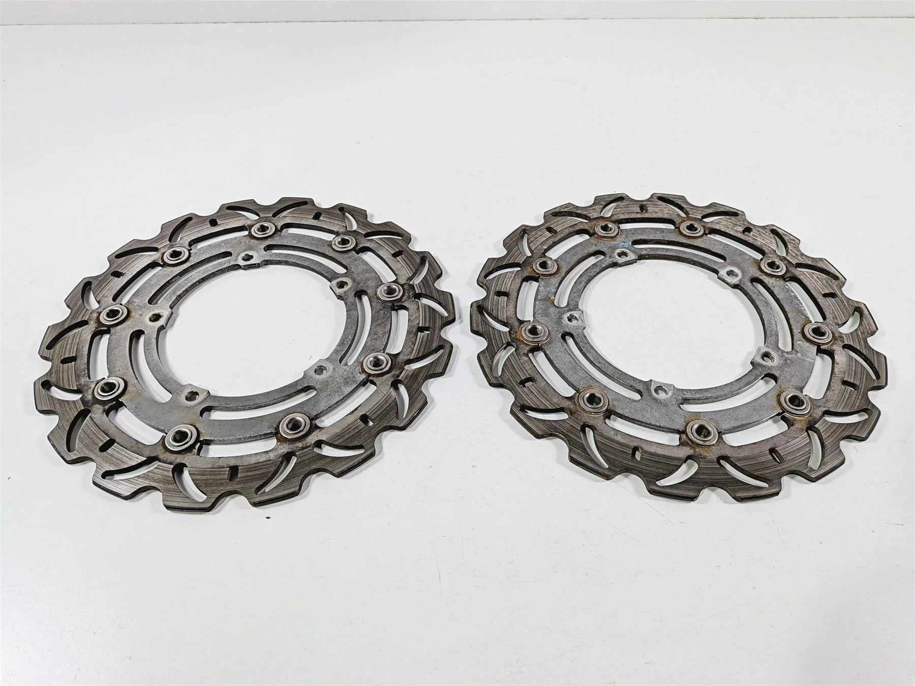 2008 Yamaha YZF R1 RN19 Voodoo Wave Front Brake Disc Rotor Set 4C8-2581T-00-00 - Image 10