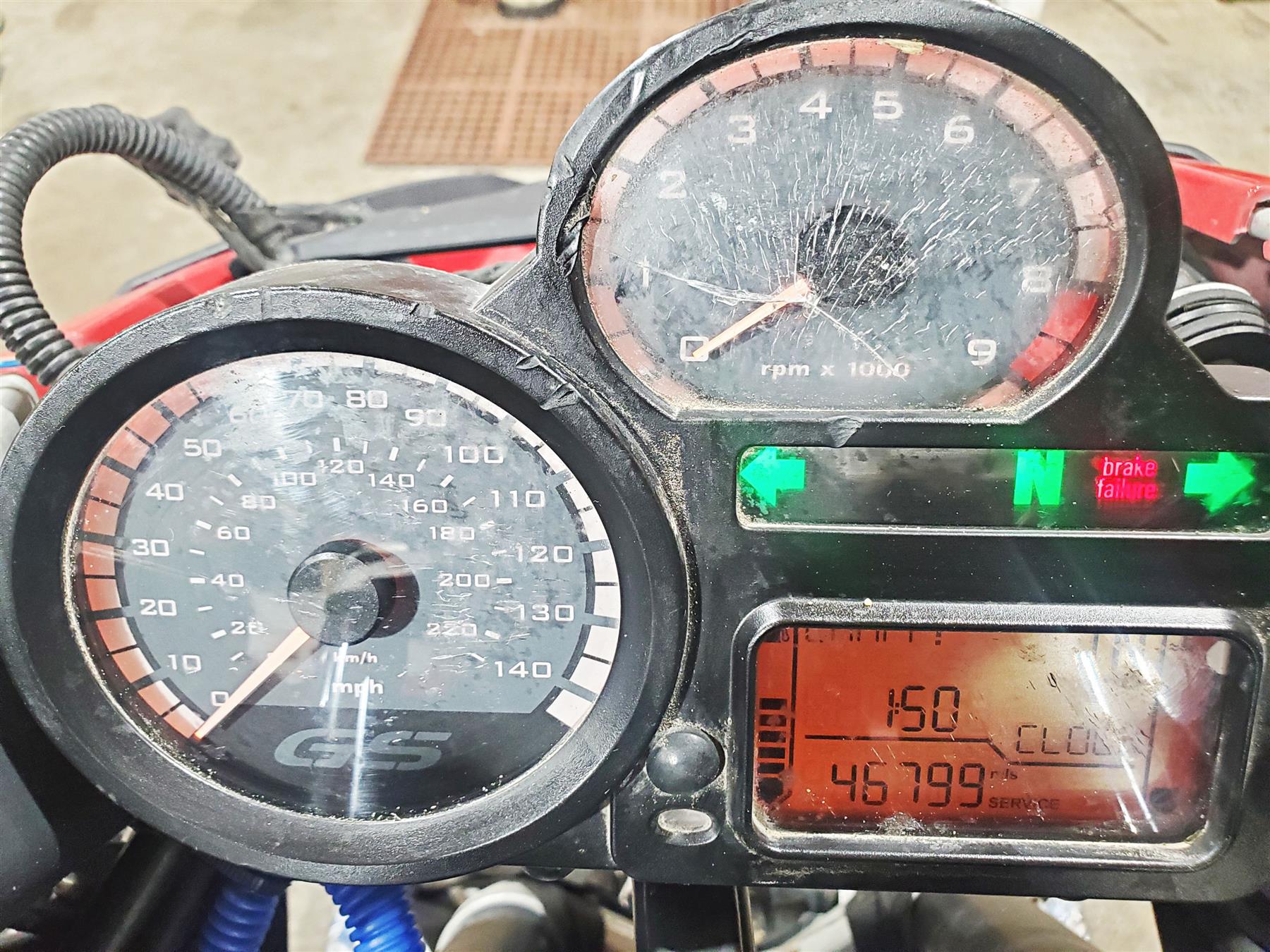 2009 BMW R1200GS K255 Adv Speedometer Gauges Instrument 46k - Read 62117718196 - Image 2
