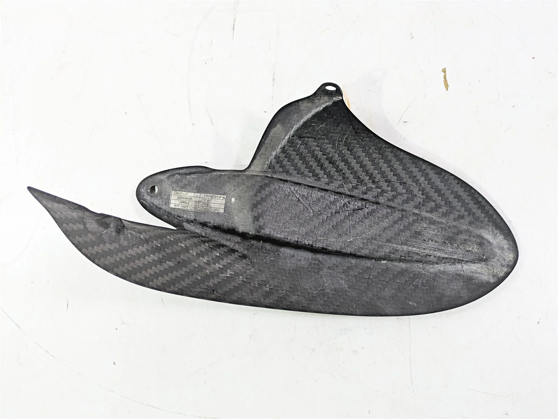 2009 Ducati Monster 1100 S Rear Carbon Fiber Fender Mud Flap 96995109B - Image 6