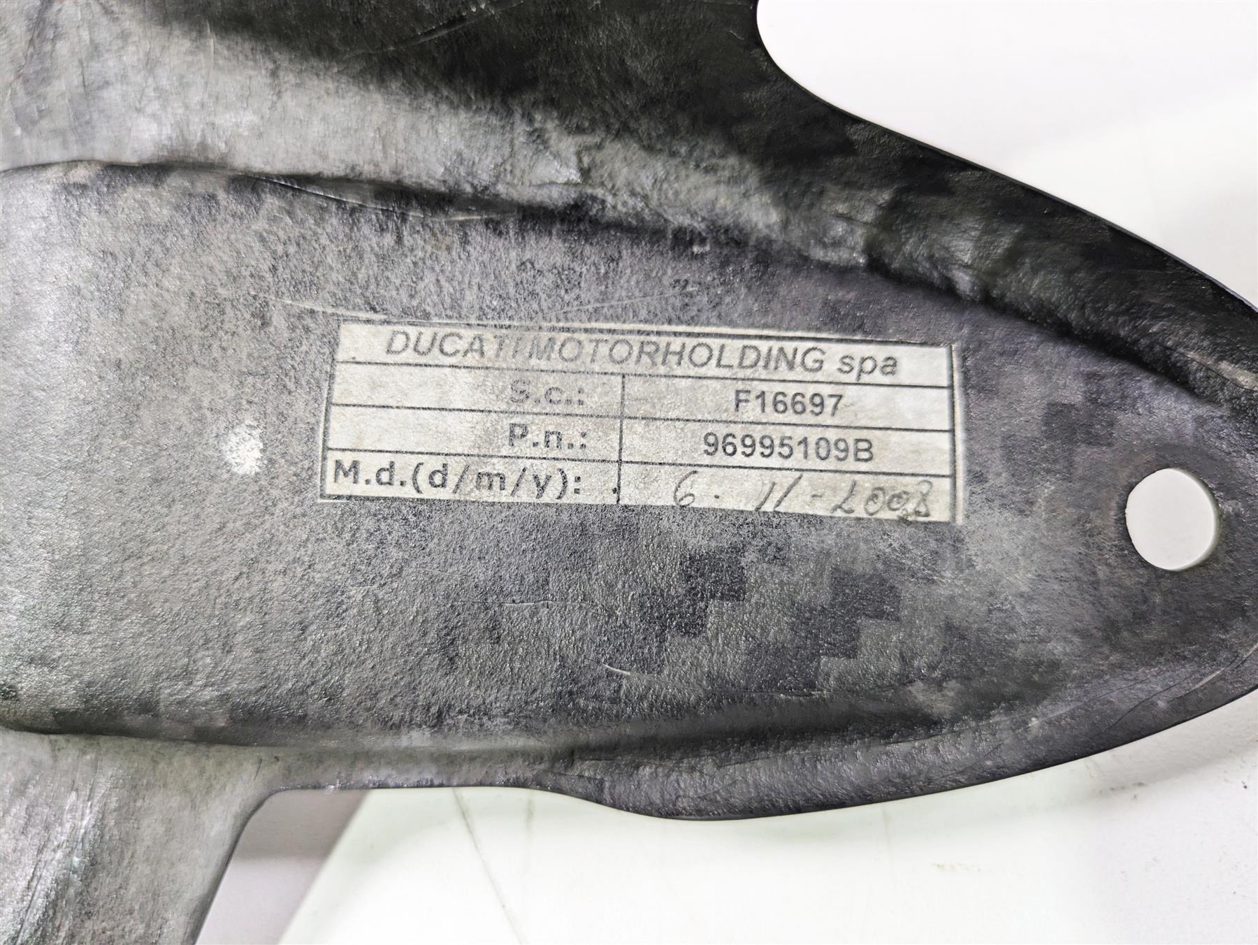 2009 Ducati Monster 1100 S Rear Carbon Fiber Fender Mud Flap 96995109B - Image 7