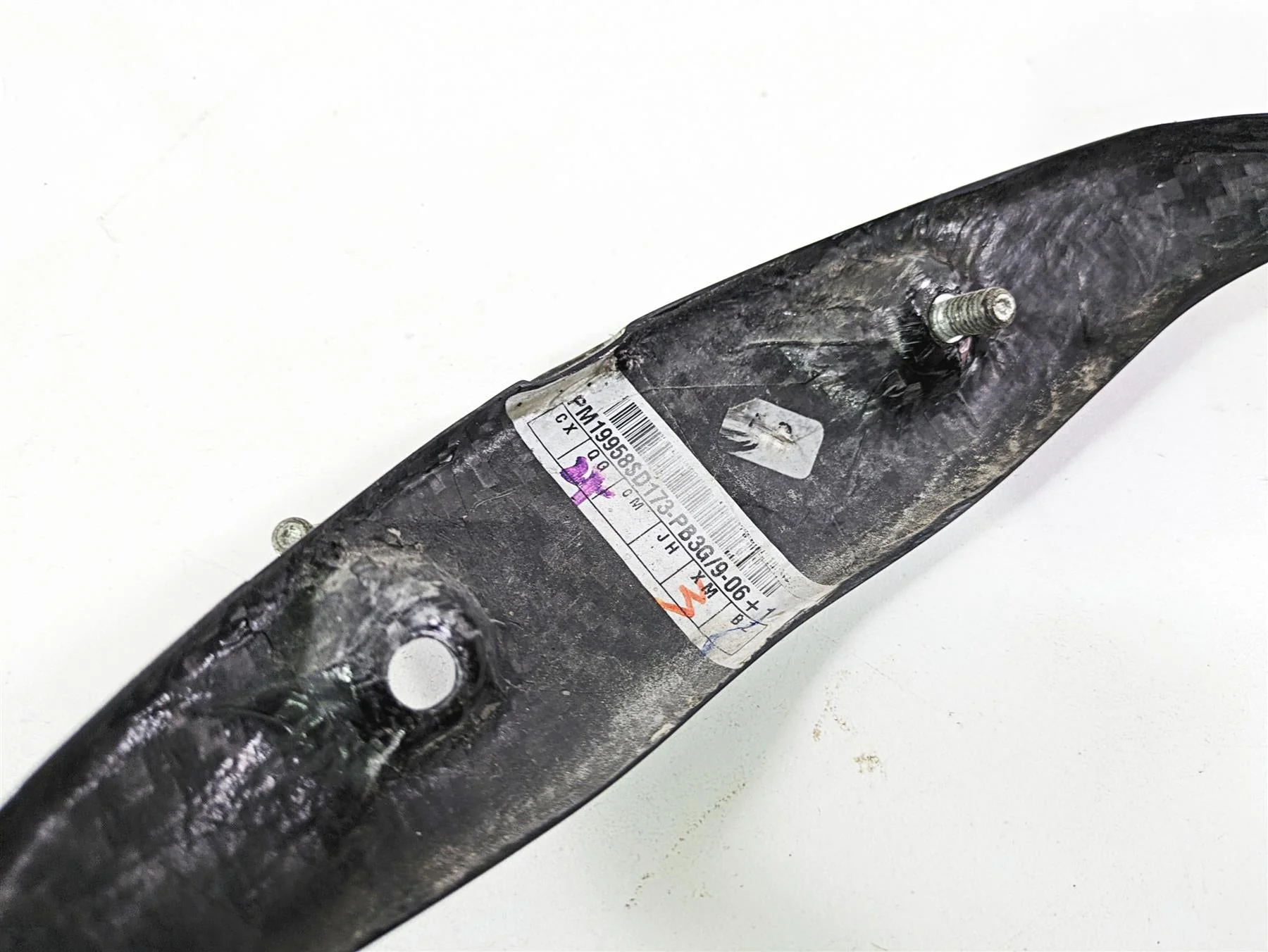 2009 Ducati Multistrada 1100 S Rear Above Exhaust Carbon Fiber Cover PM19958 - Image 10