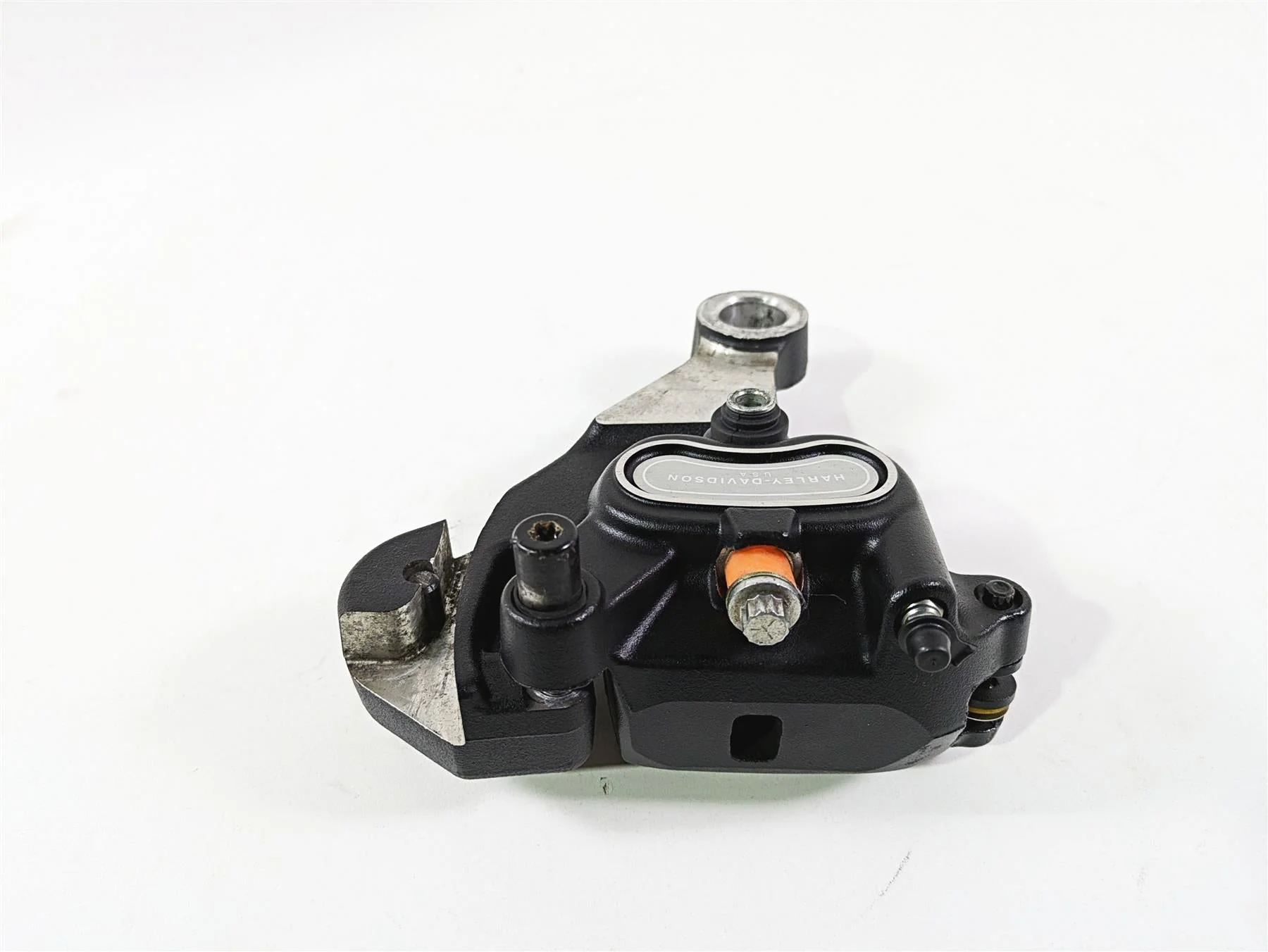 2009 Harley FLSTSB Cross Bones Rear Brake Caliper & Bracket 40908-08 42895-08A - Image 4
