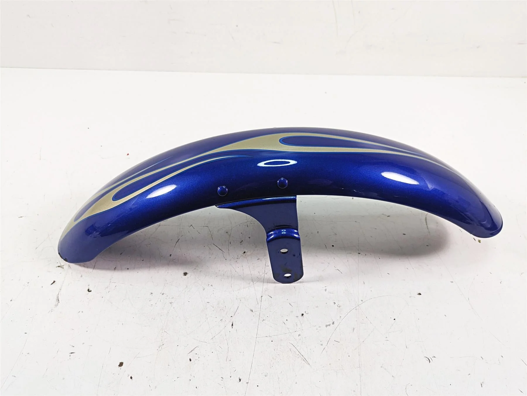 2009 Harley FXCWC Softail Rocker C Front Fender Flame Blue Pearl Deluxe 60158-08