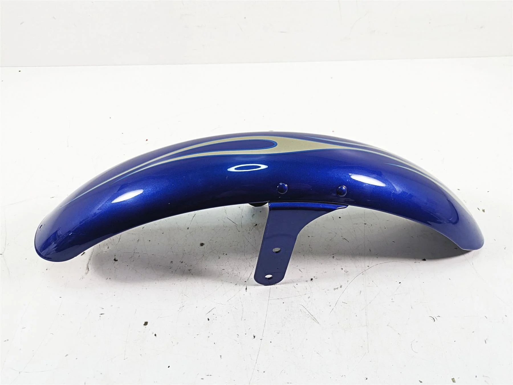 2009 Harley FXCWC Softail Rocker C Front Fender Flame Blue Pearl Deluxe 60158-08 - Image 3